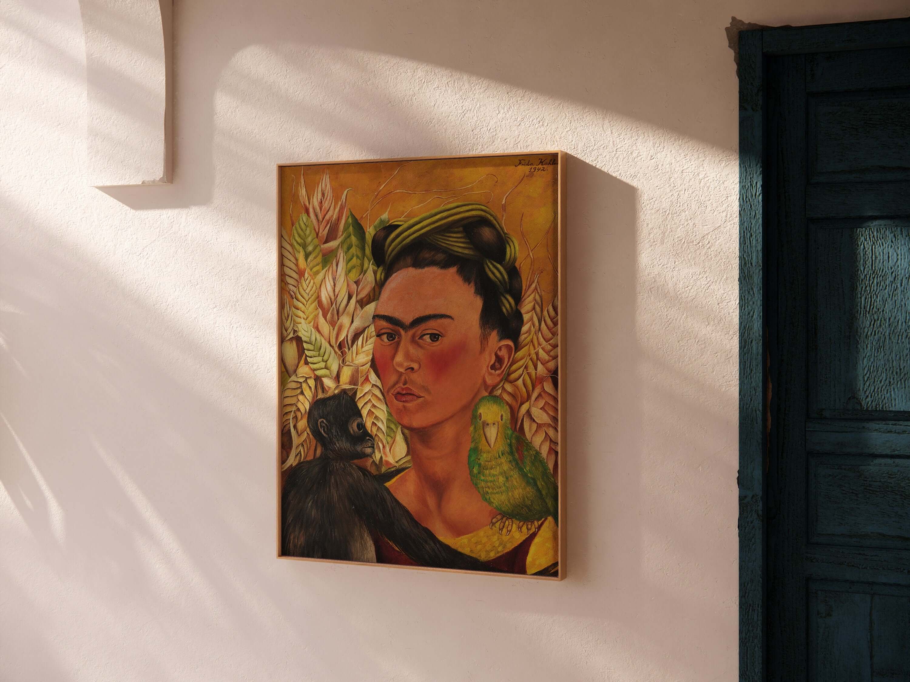 Frida Kahlo - Self Portrait with Monkey | Famous Art (available framed or unframed) - 9ArtPrints