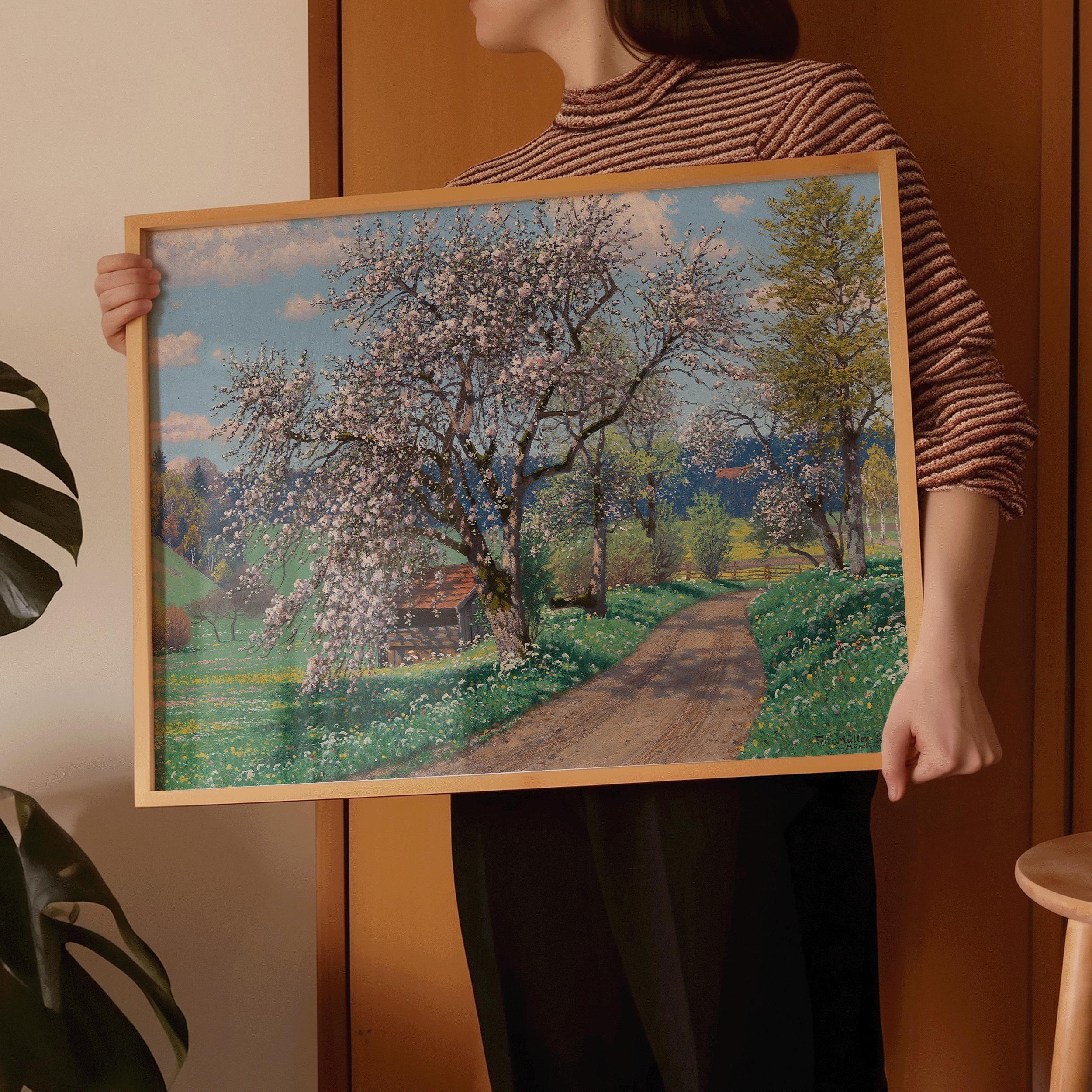 Fritz M√ºller - Landeck Spring Day Print: German Countryside Art - 9ArtPrints