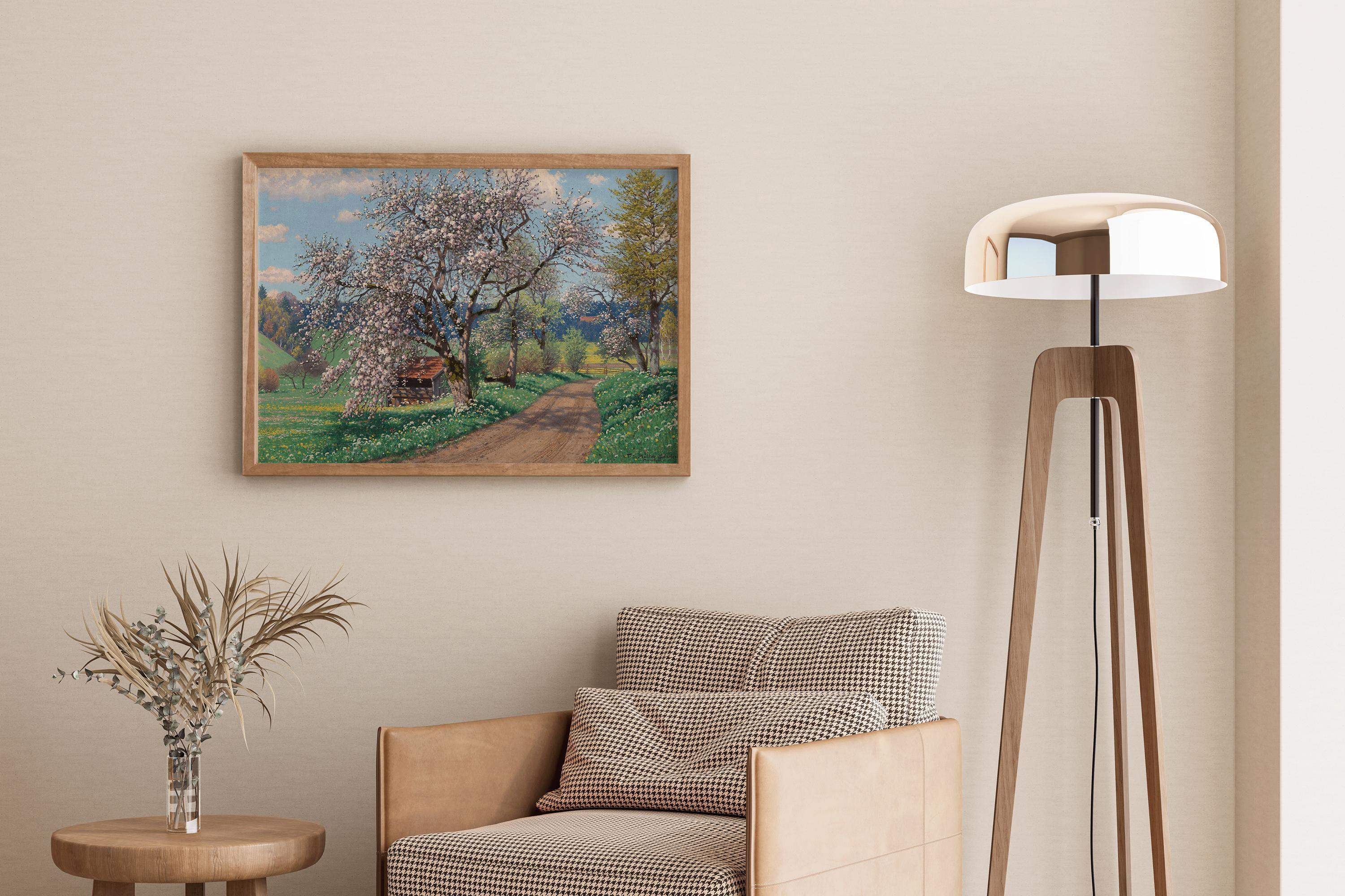 Fritz M√ºller - Landeck Spring Day Print: German Countryside Art - 9ArtPrints