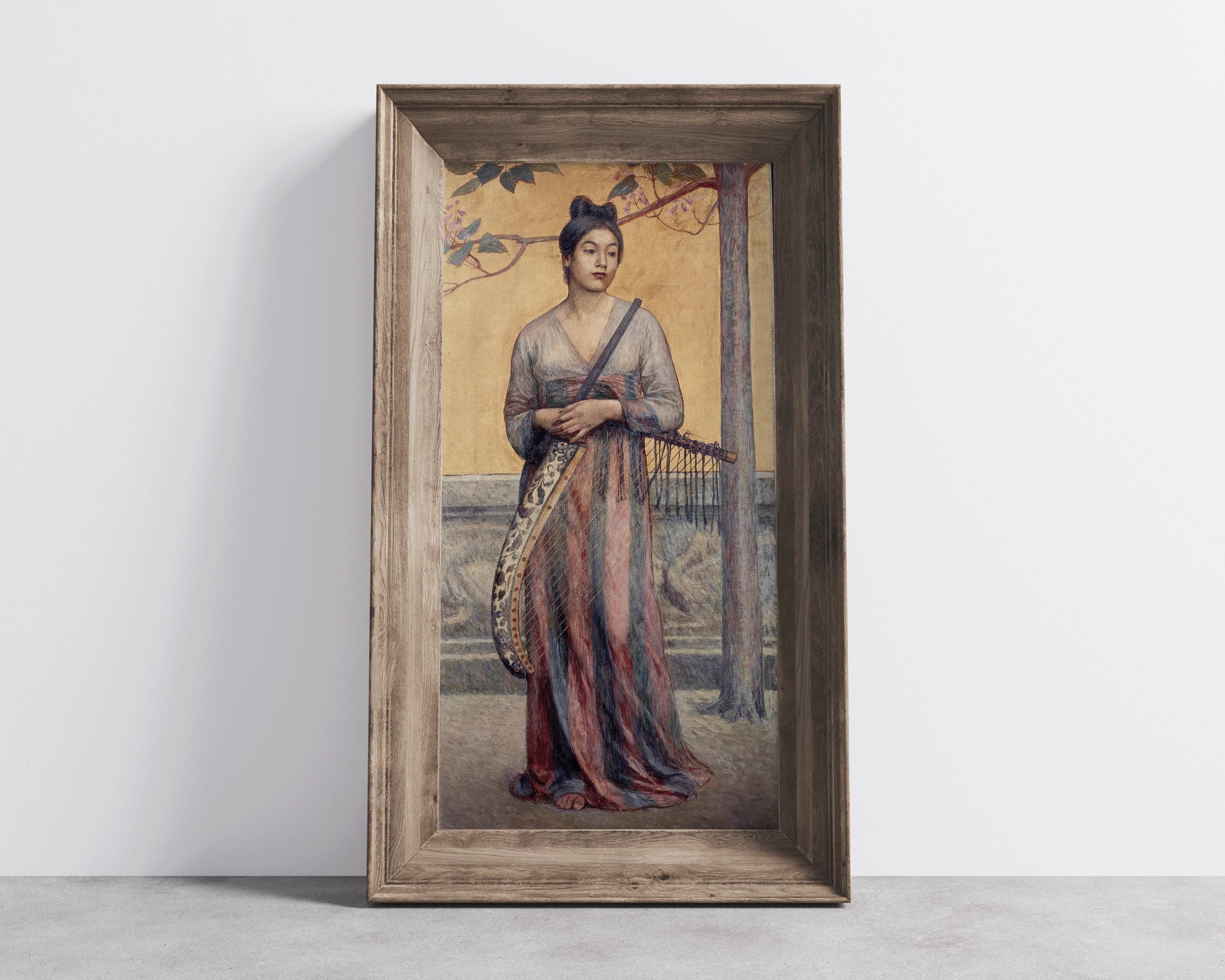 Fujishima Takeji Japanese Art Print: Tempyo Era, Asian Vintage Vertical Artwork - 9ArtPrints