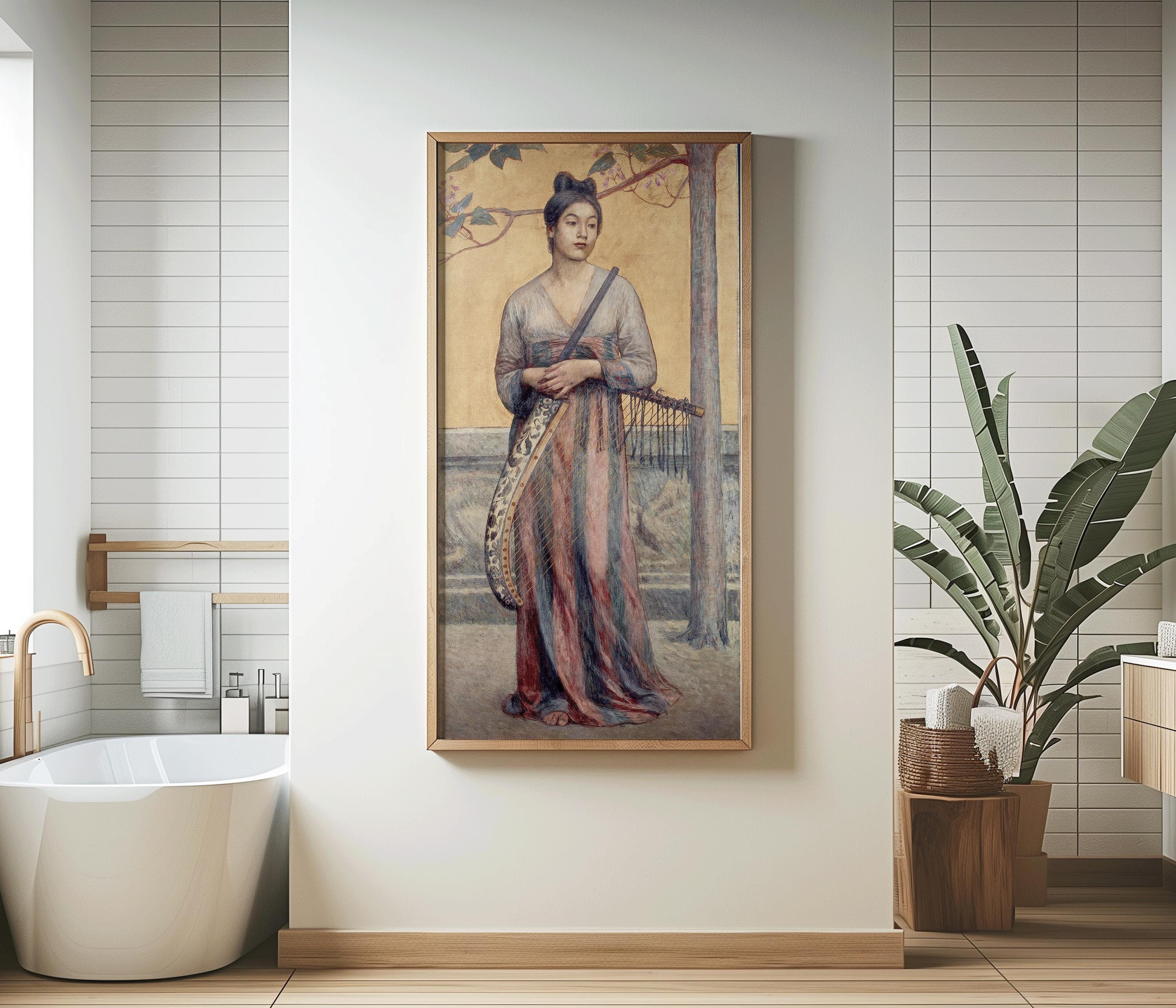 Fujishima Takeji Japanese Art Print: Tempyo Era, Asian Vintage Vertical Artwork - 9ArtPrints