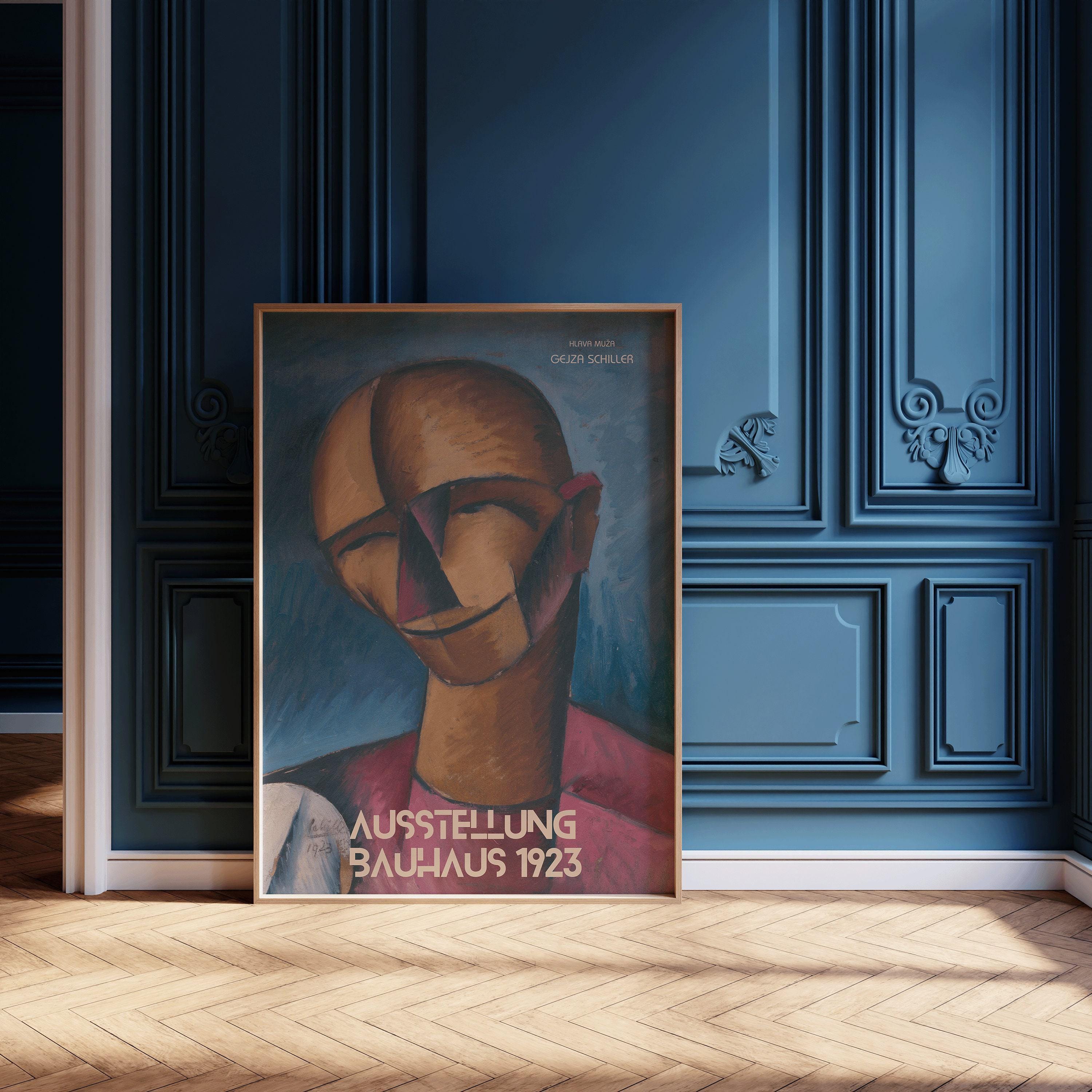 Gejza Schiller - Hlava Muža PREMIUM GICLÉE PRINT | Vintage Bauhaus Exhibition Poster (available handframed or unframed) - 9ArtPrints
