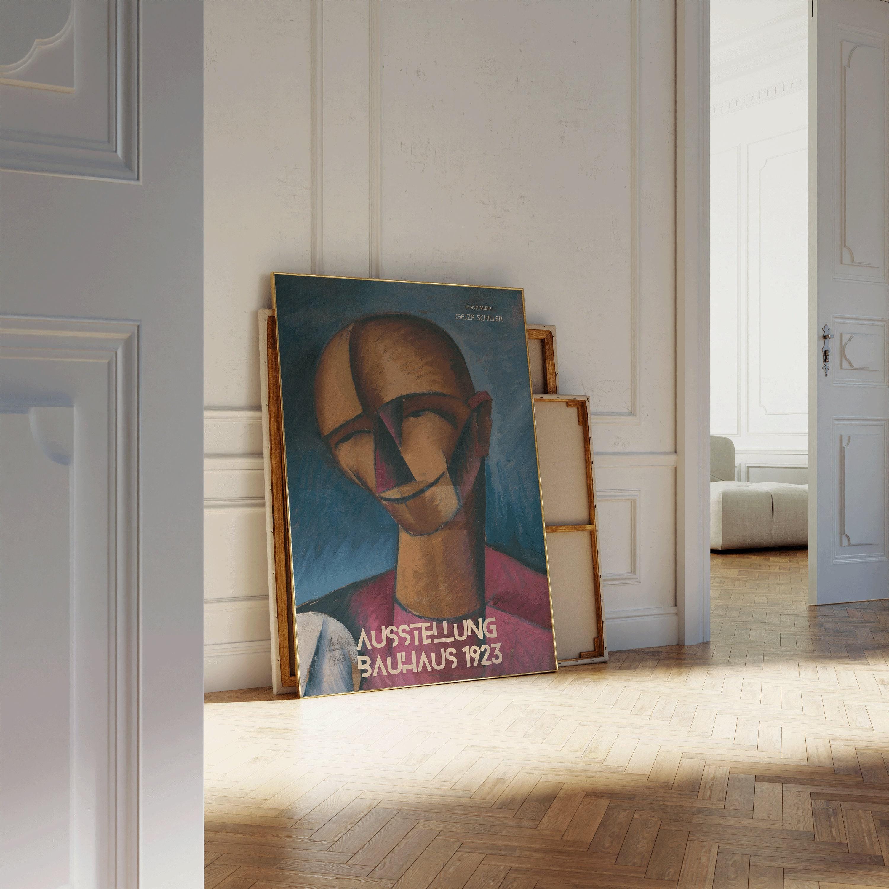 Gejza Schiller - Hlava Muža PREMIUM GICLÉE PRINT | Vintage Bauhaus Exhibition Poster (available handframed or unframed) - 9ArtPrints