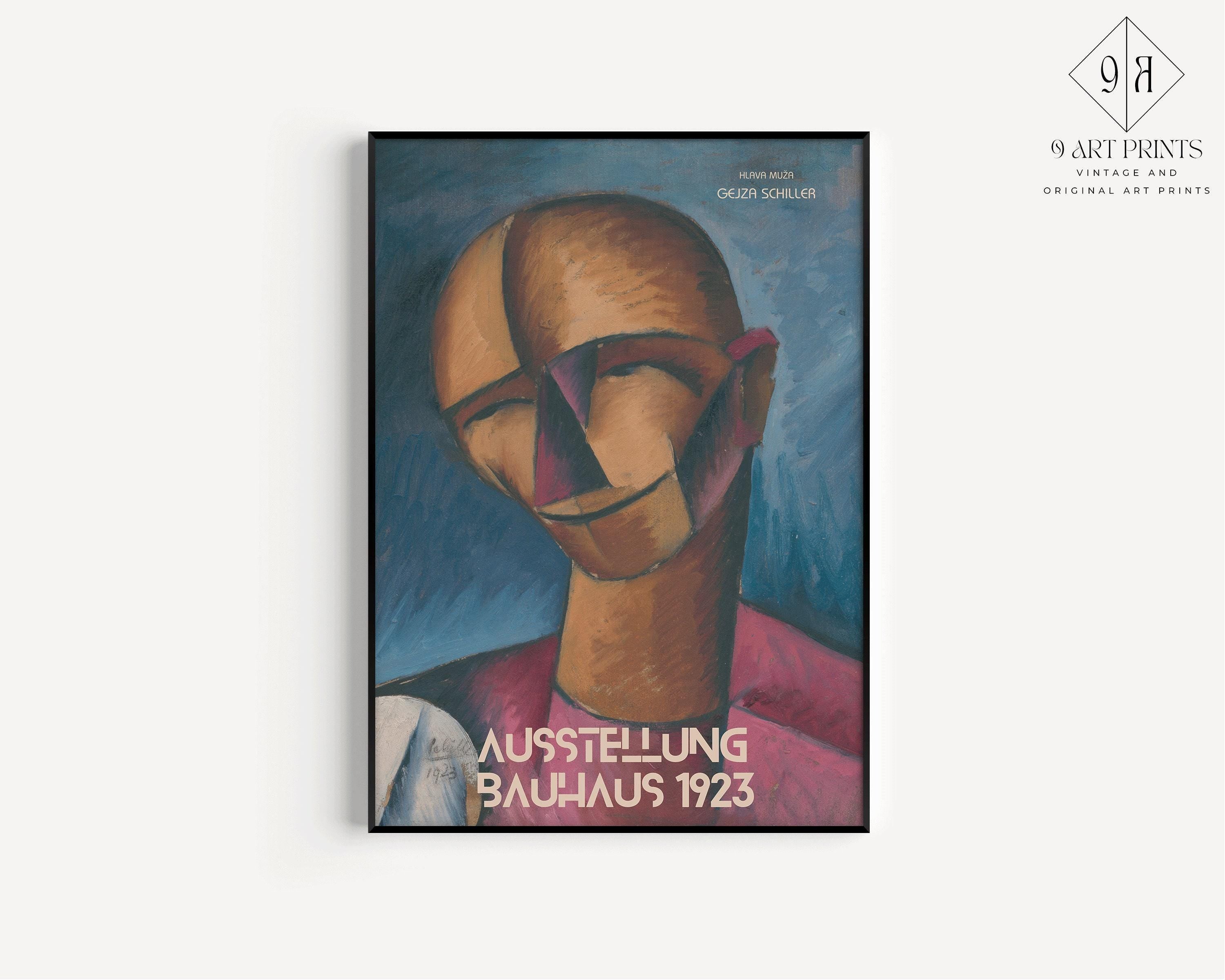 Gejza Schiller - Hlava Muža PREMIUM GICLÉE PRINT | Vintage Bauhaus Exhibition Poster (available handframed or unframed) - 9ArtPrints