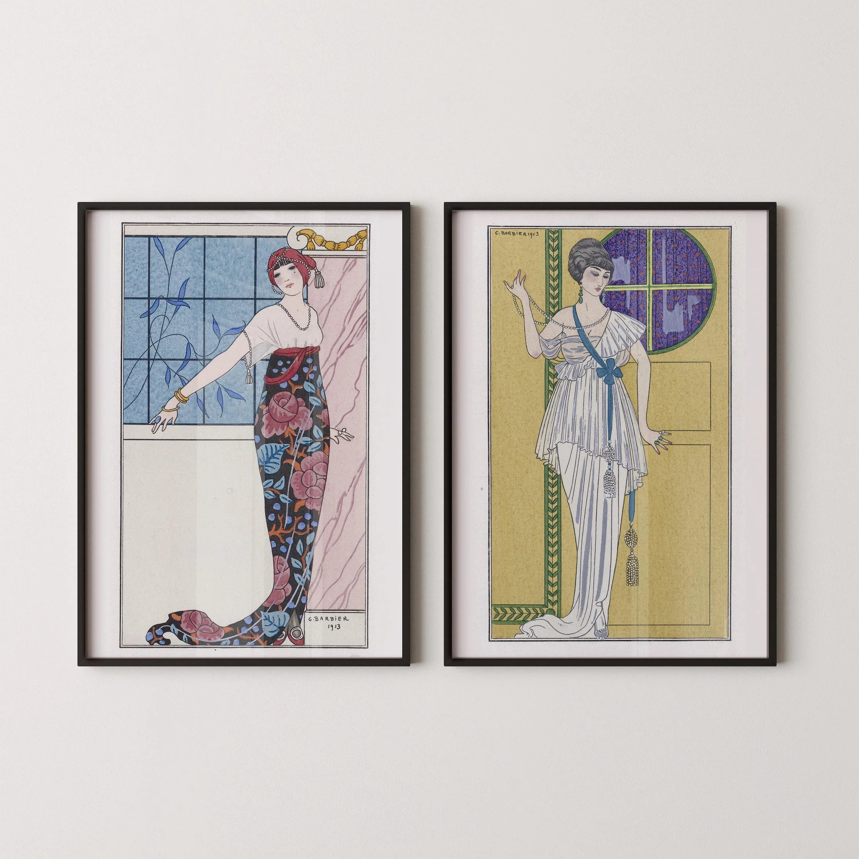 George Barbier STATEMENT DUO Robe du Soir Art Prints | | available framed - 9ArtPrints