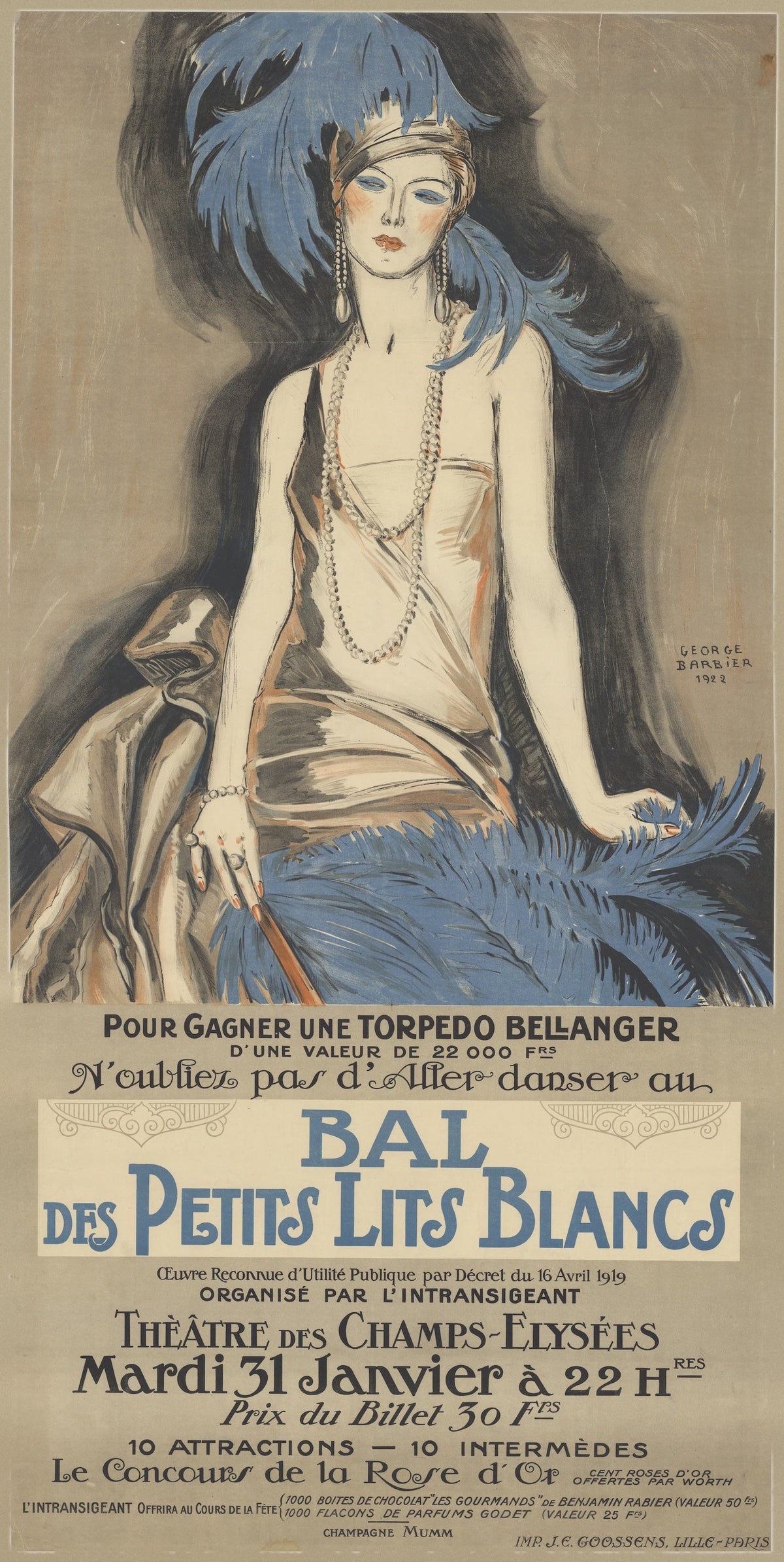 George Barbier — The Ball of the Little White Beds | Art Nouveau Print - 9ArtPrints