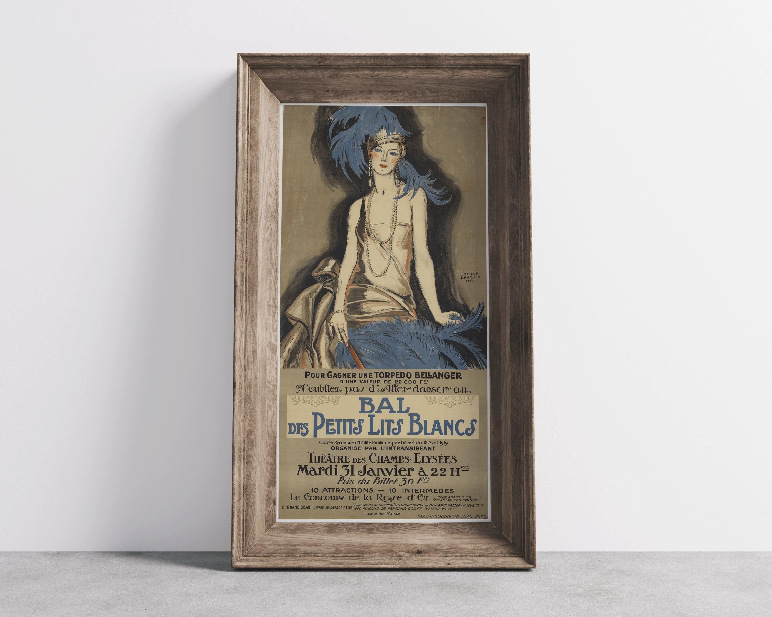 George Barbier - The Ball of the Little White Beds | A Striking Vintage Art Nouveau Illustration Poster available handframed or unframed 2x1 - 9ArtPrints