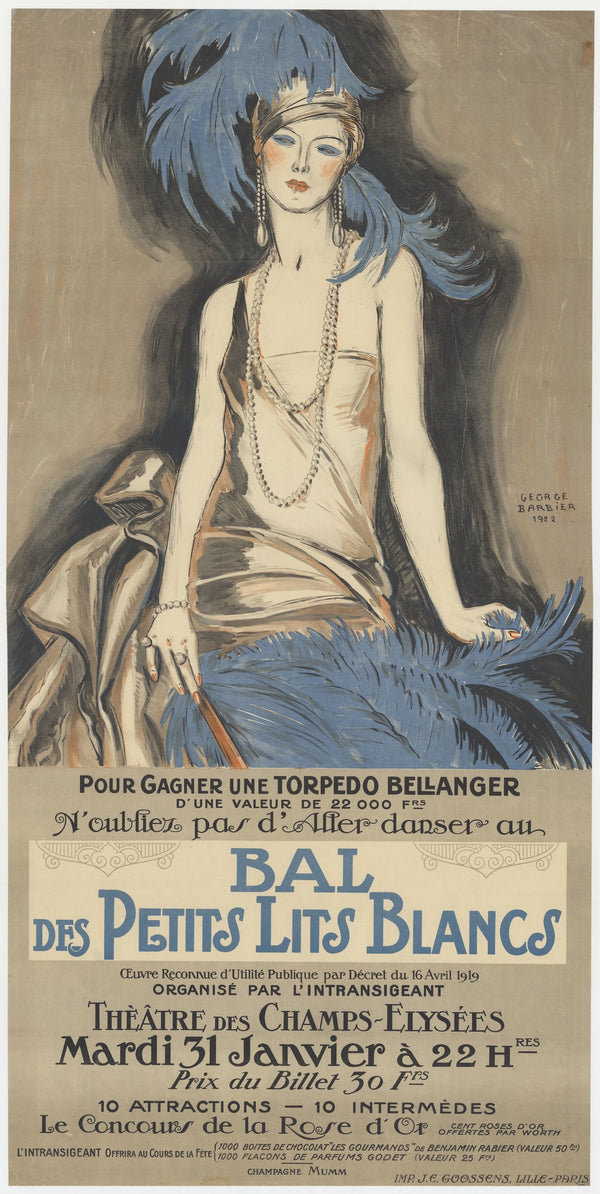 George Barbier — The Ball of the Little White Beds | Art Nouveau Print
