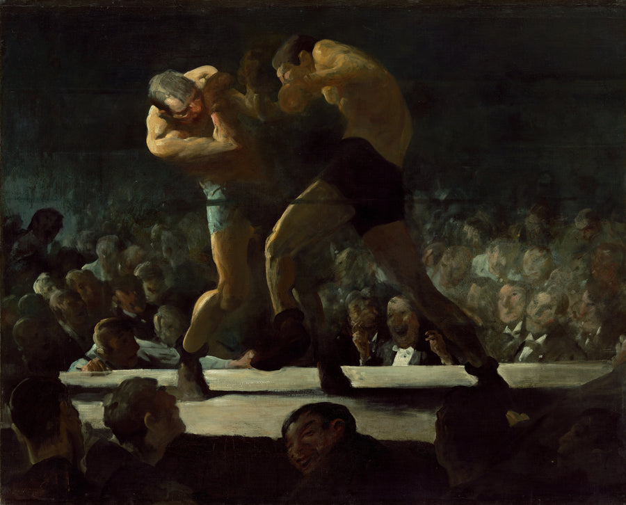 George Bellows — Club Night | Fine Art Print shown to scale on a wall above a sofa