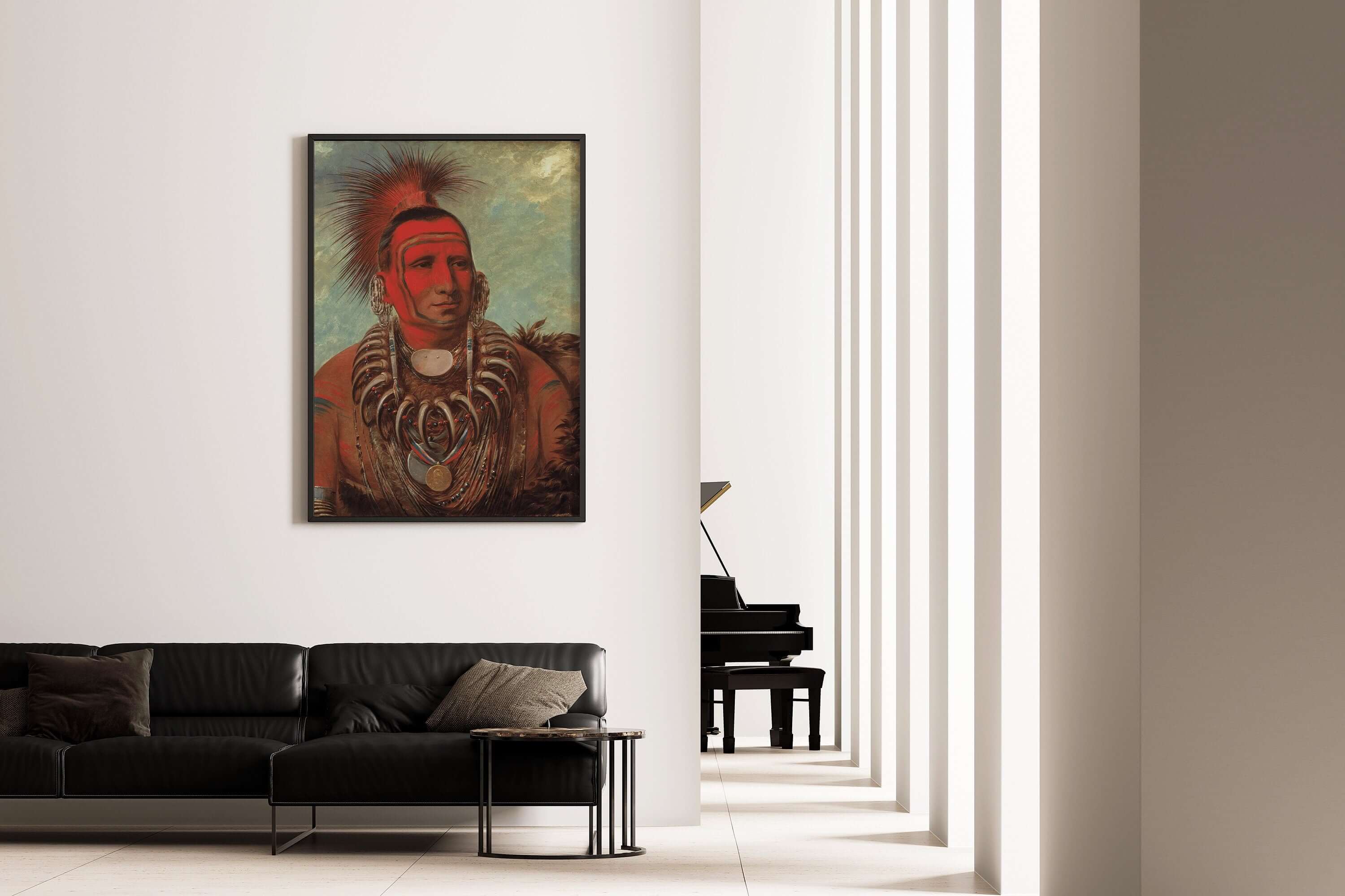 George Catlin - Little Wolf Shon Ta Yi Ga | Famous Native American Aboriginal First Nations Art - 9ArtPrints