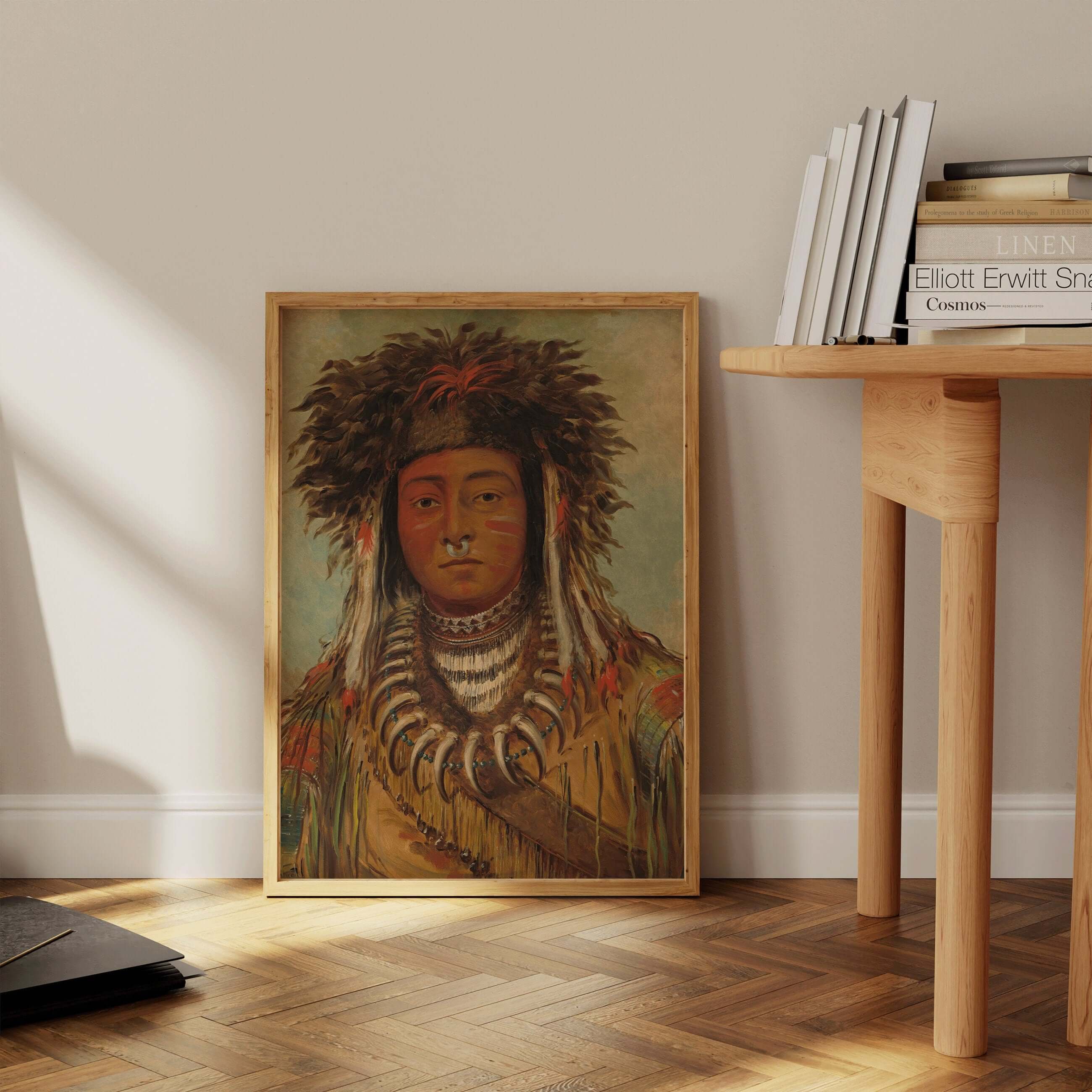 George Catlin - Ojibway Boy Chief | Famous Aboriginal Native American First Nations Art (available framed or unframed) - 9ArtPrints