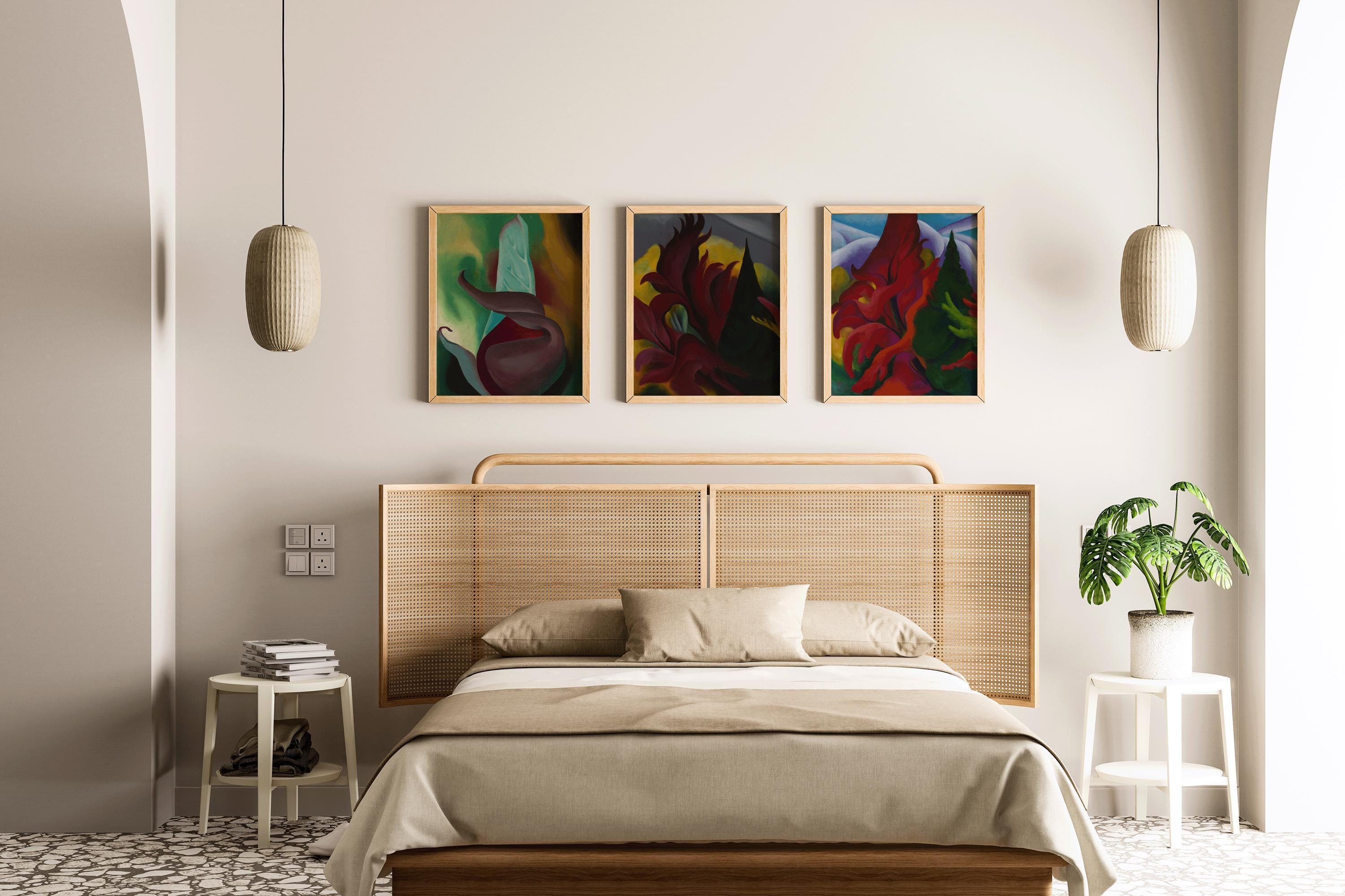 Georgia O'Keeffe STATEMENT TRIO - Skunk Cabbage, Red Maple and Trees in Autumn | An Incredible Vintage Set (Available Frame or unframed) - 9ArtPrints