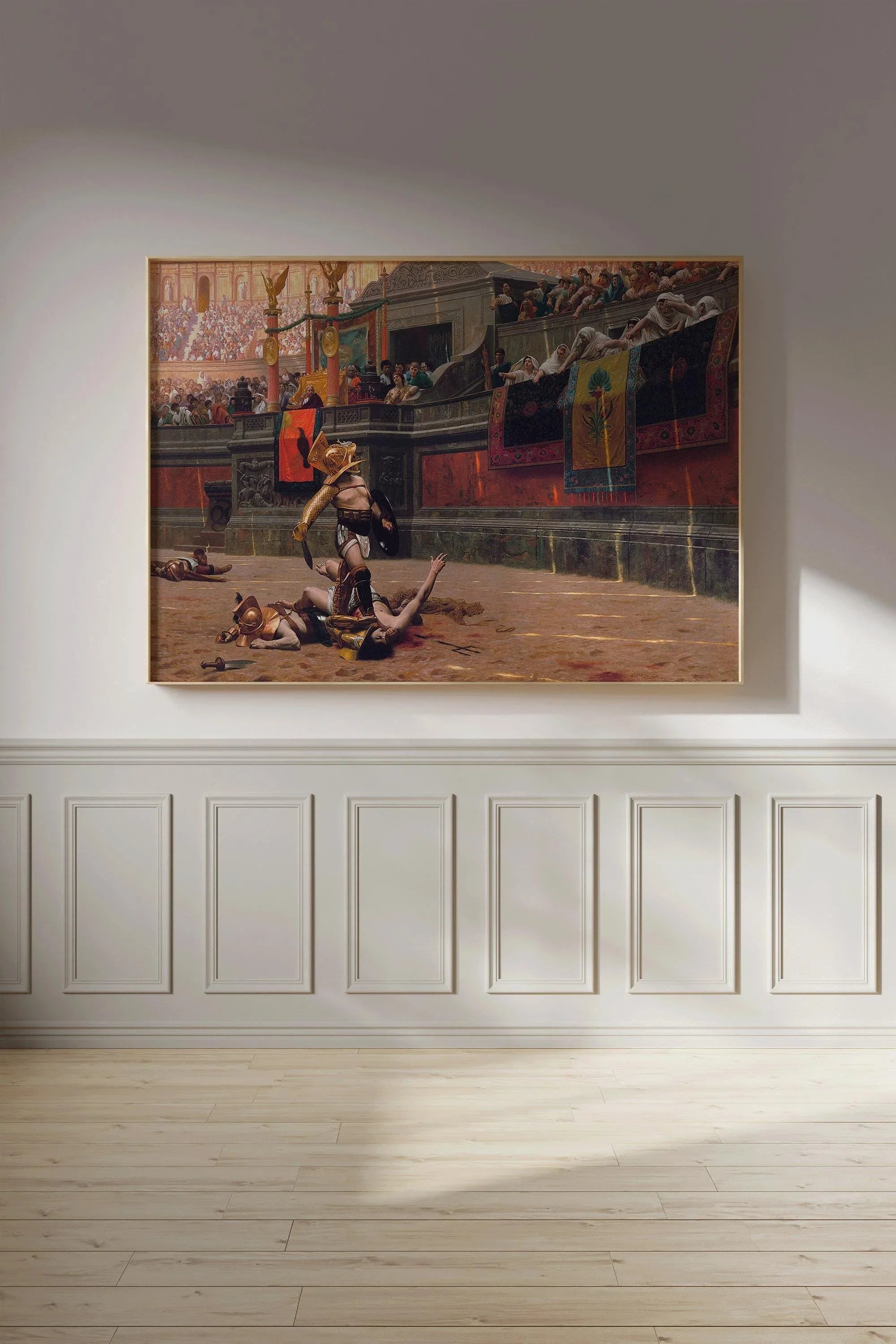 Gladiator Painting: Jean - L√©on G√©r√¥me, Epic Roman Battle Scene (Framed or Unframed) - 9ArtPrints