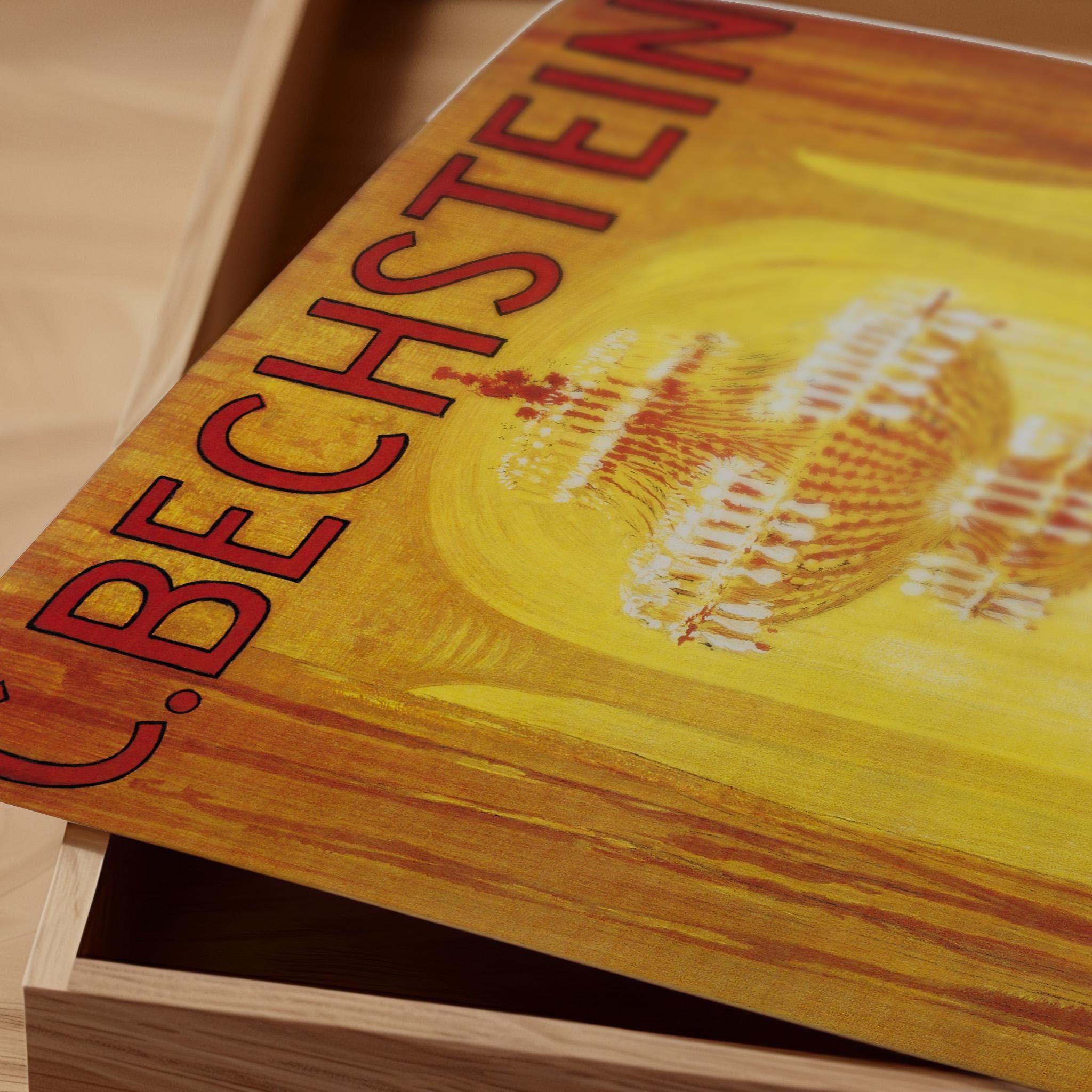 Golden Elegance – C. Bechstein Vintage Piano Poster | Luxurious Art Deco Music Print (Available Handframed or Unframed) - 9ArtPrints