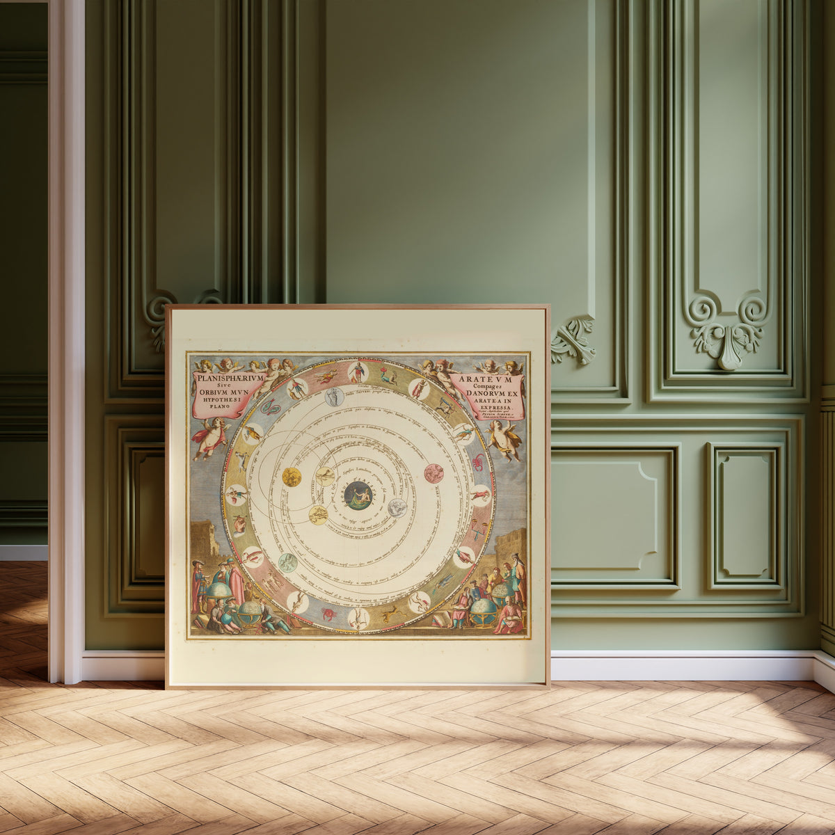 Andreas Cellarius — The Planisphere of Aratus (Plate 8, Azure Colouring) | Celestial Map Print
