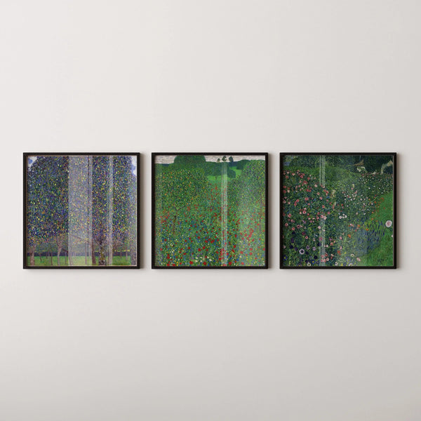 Gustav Klimt — Statement Trio | Italian Garden, Pear Tree & Flowering Garden | Art Print