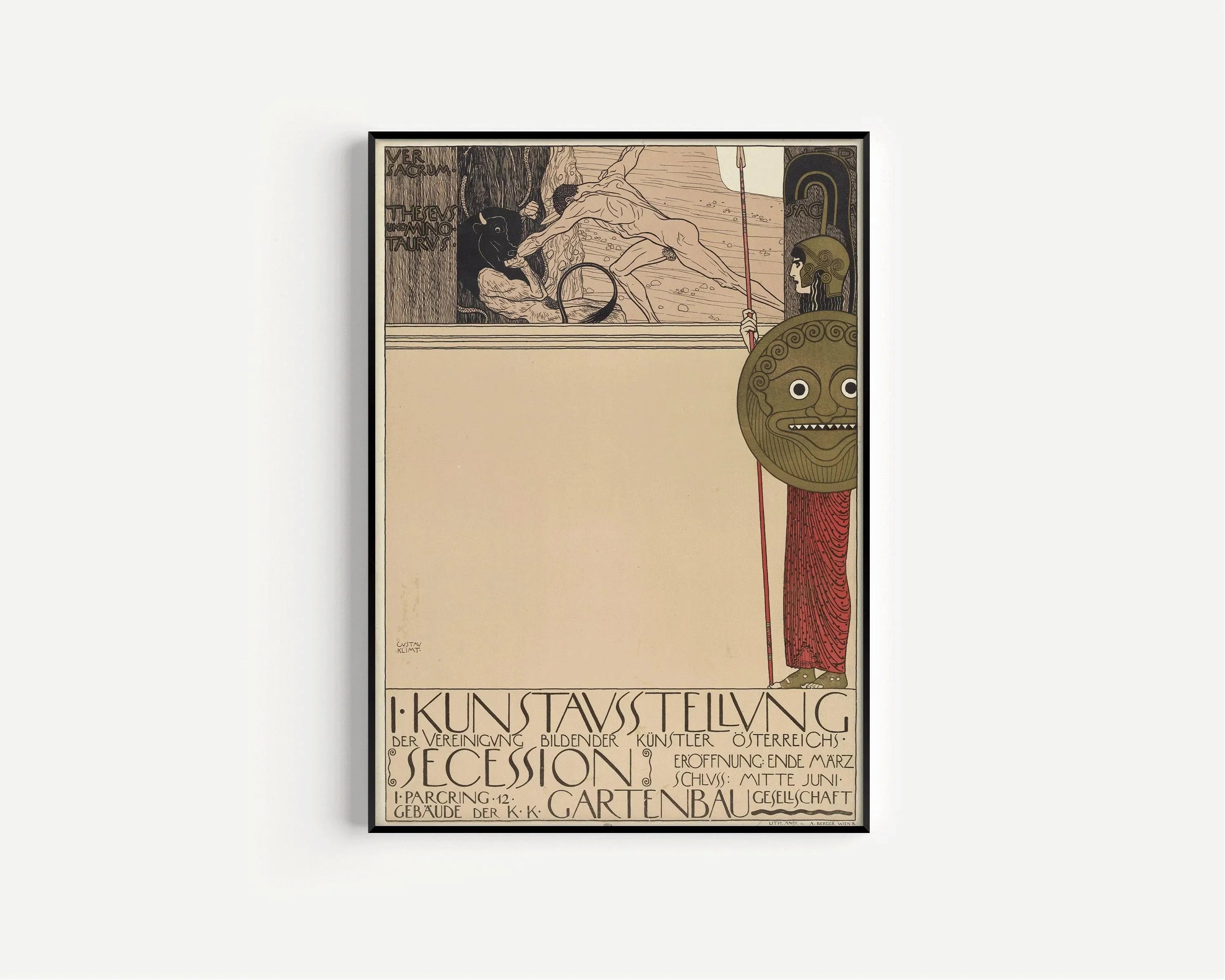 Gustav Klimt - Vienna Secession | Famous Vintage Art Exhibition Poster (available handframed or unframed) - 9ArtPrints