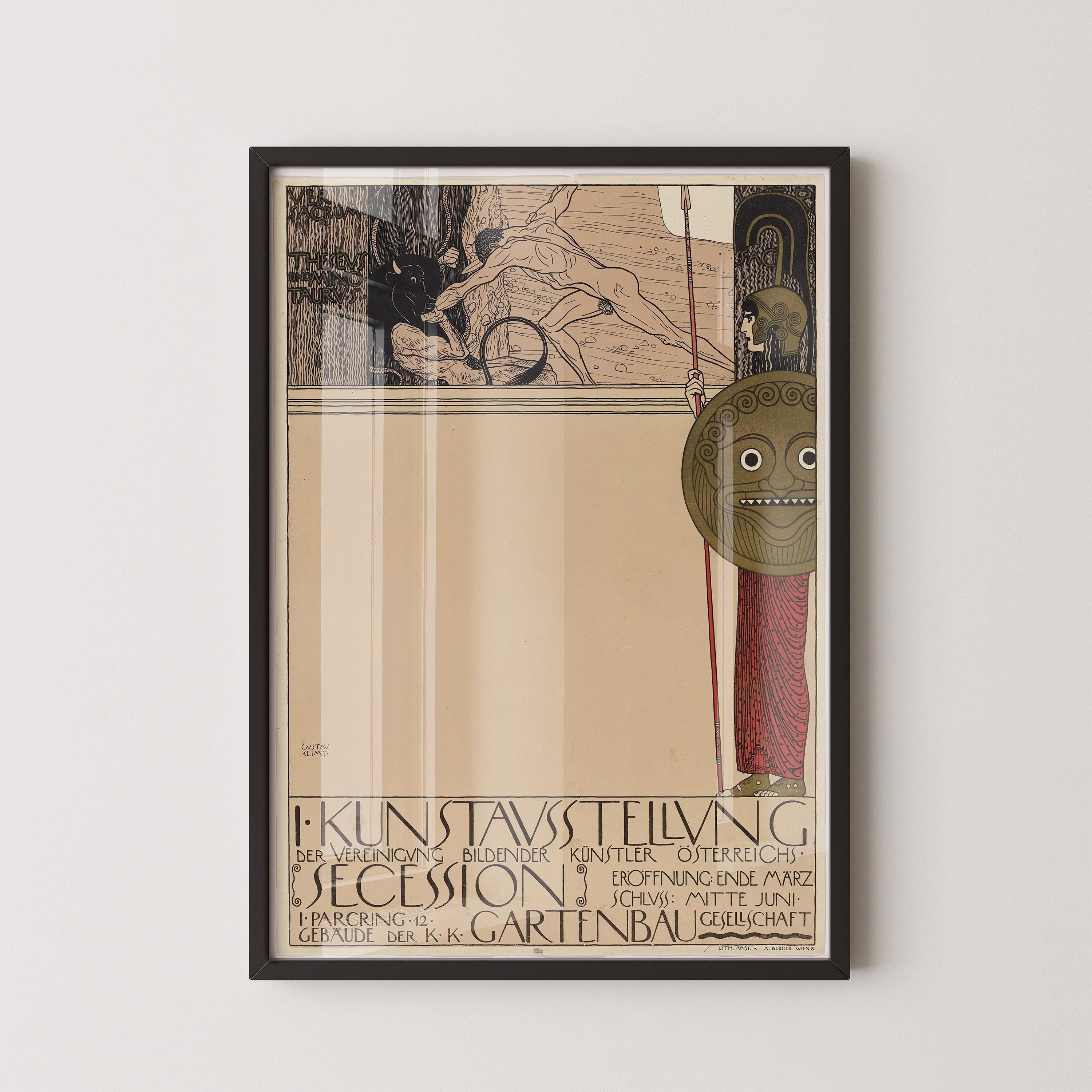 Gustav Klimt - Vienna Secession | Famous Vintage Art Exhibition Poster (available handframed or unframed) - 9ArtPrints