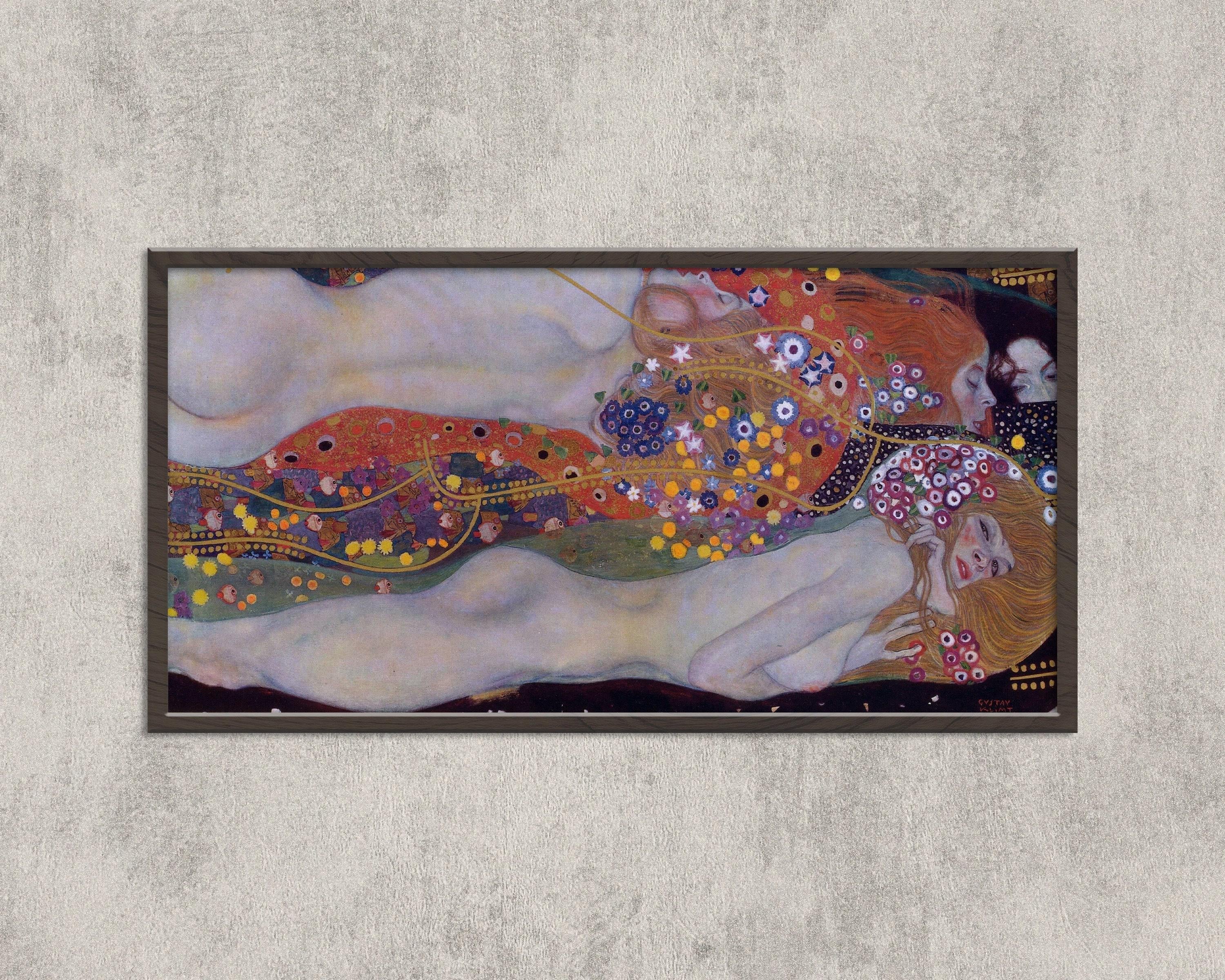 Gustav Klimt - Water Serpents II | Vintage Wide Panoramic Art (available handframed or unframed) 2x1 - 9ArtPrints