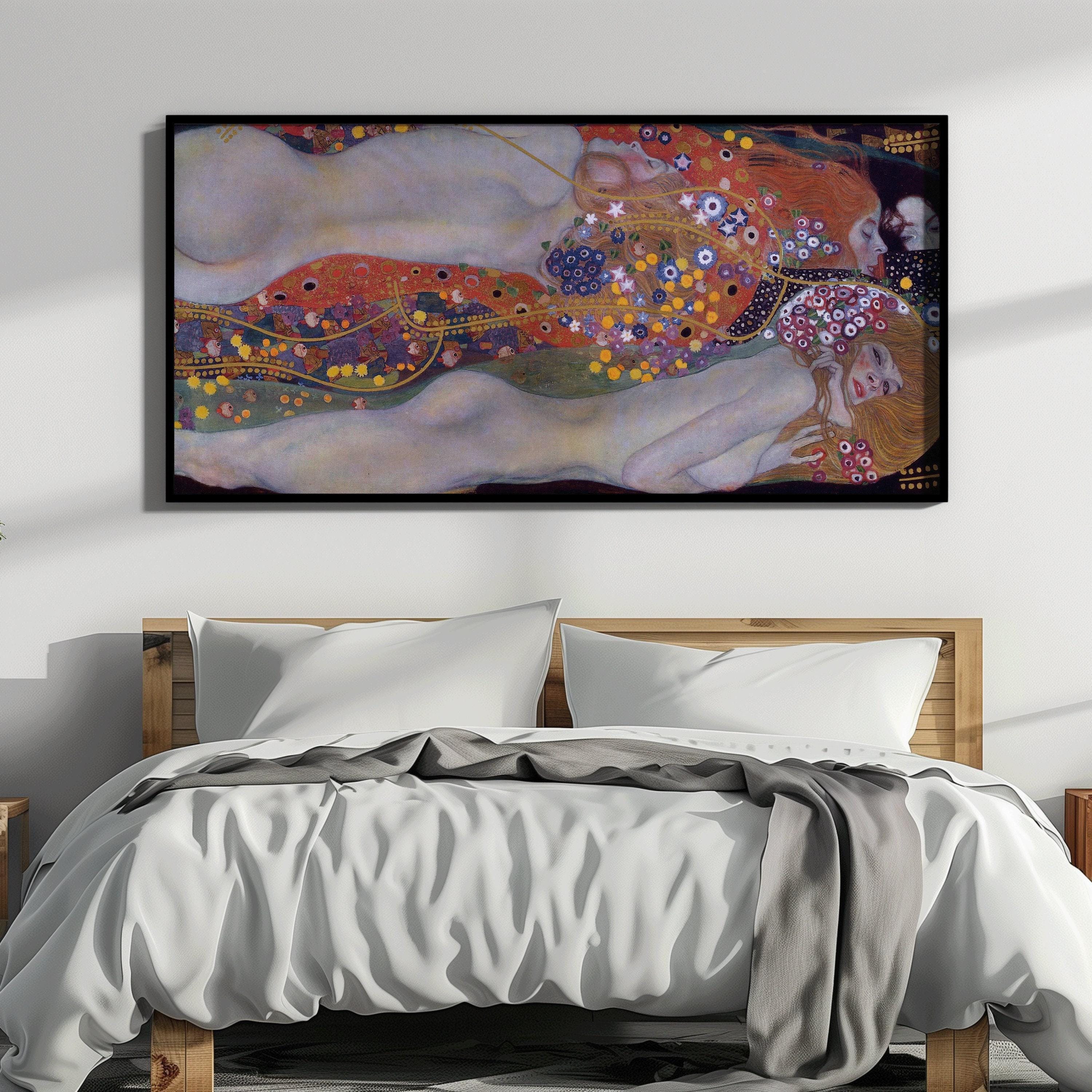 Gustav Klimt - Water Serpents II | Vintage Wide Panoramic Art (available handframed or unframed) 2x1 - 9ArtPrints