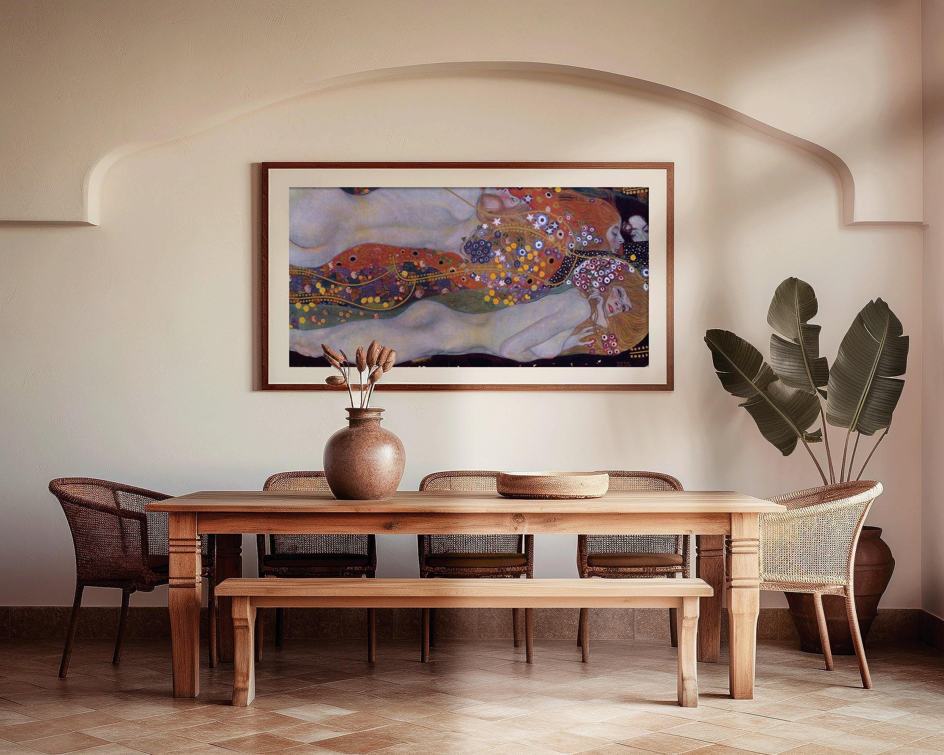 Gustav Klimt - Water Serpents II | Vintage Wide Panoramic Art (available handframed or unframed) 2x1 - 9ArtPrints