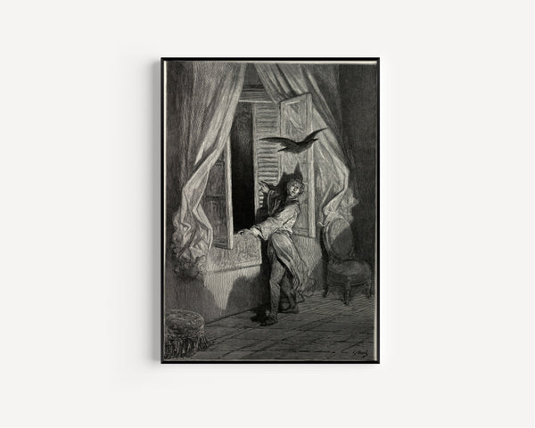 Gustave Doré — A stately Raven of the saintly days of yore | Gothic Illustration Print