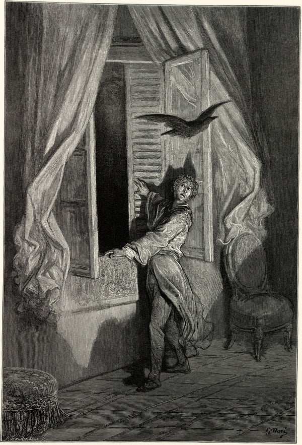 Gustave Doré — A stately Raven of the saintly days of yore | Gothic Illustration Print