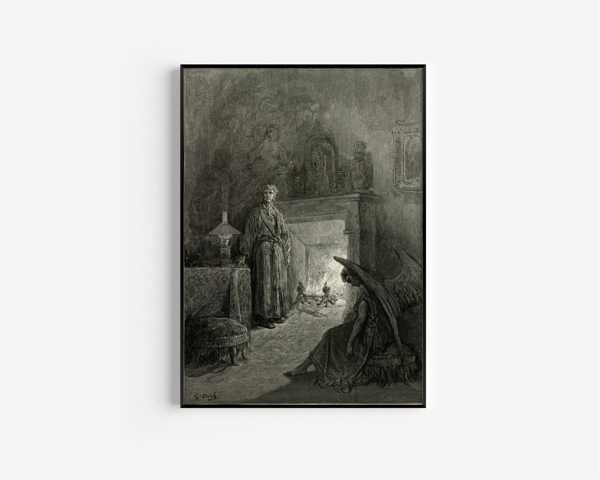 Gustave Doré — Ah, distinctly I remember it was in the bleak December | Gothic Illustration Print - 9ArtPrints