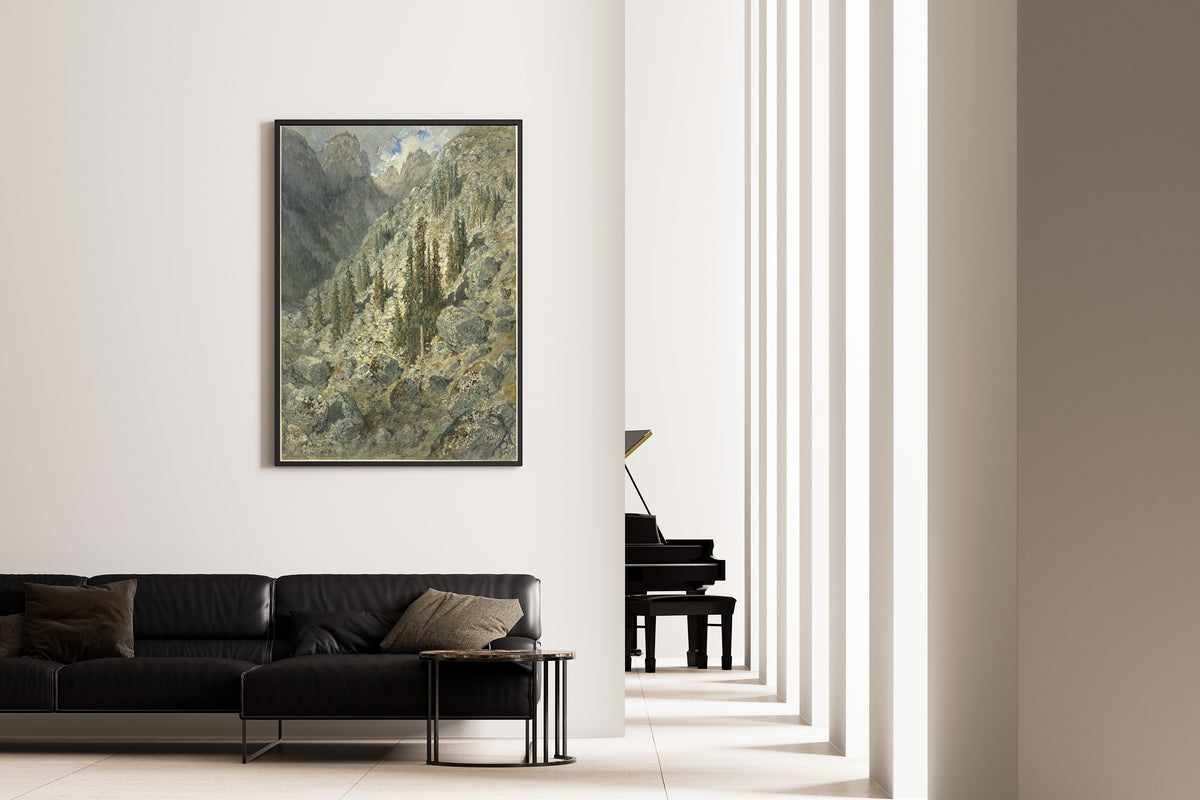 Gustave Doré — An Alpine Valley with Trees and Boulders | Fine Art Print - 9ArtPrints