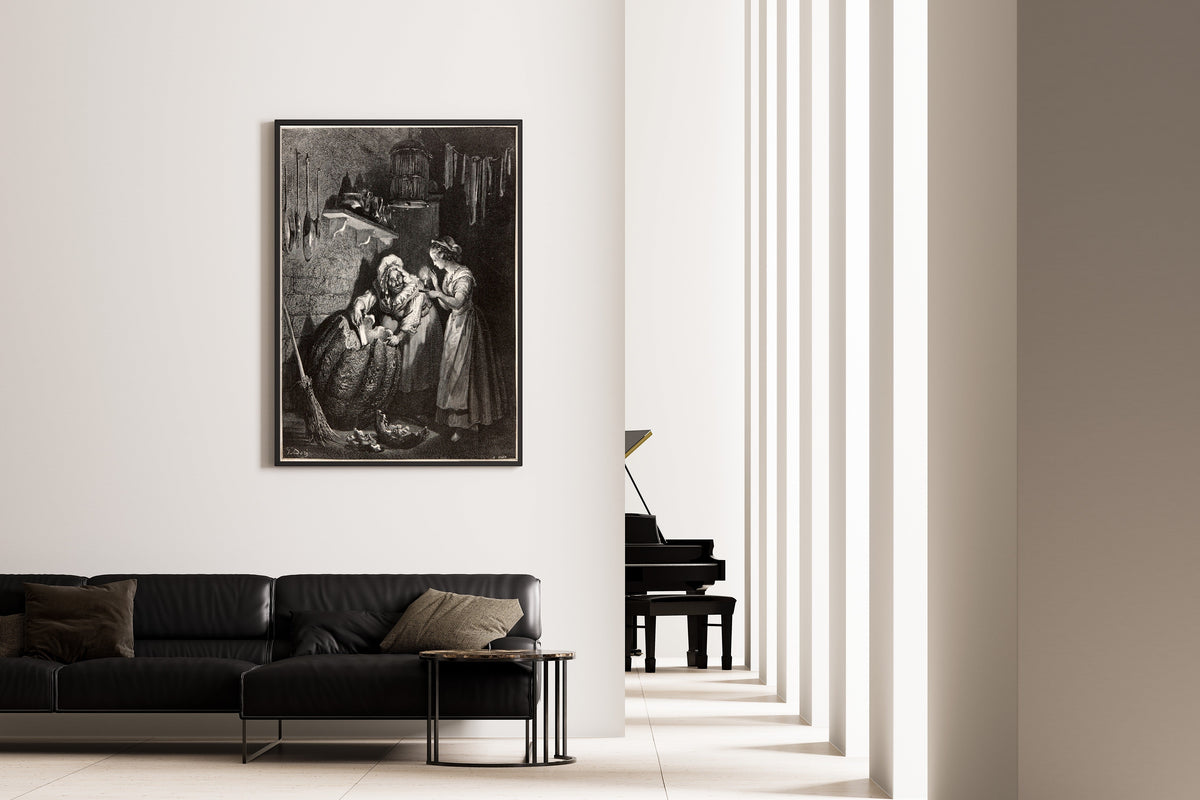 Gustave Doré — Cinderella: The Fairy Godmother | Fairy Tale Illustration Print - 9ArtPrints
