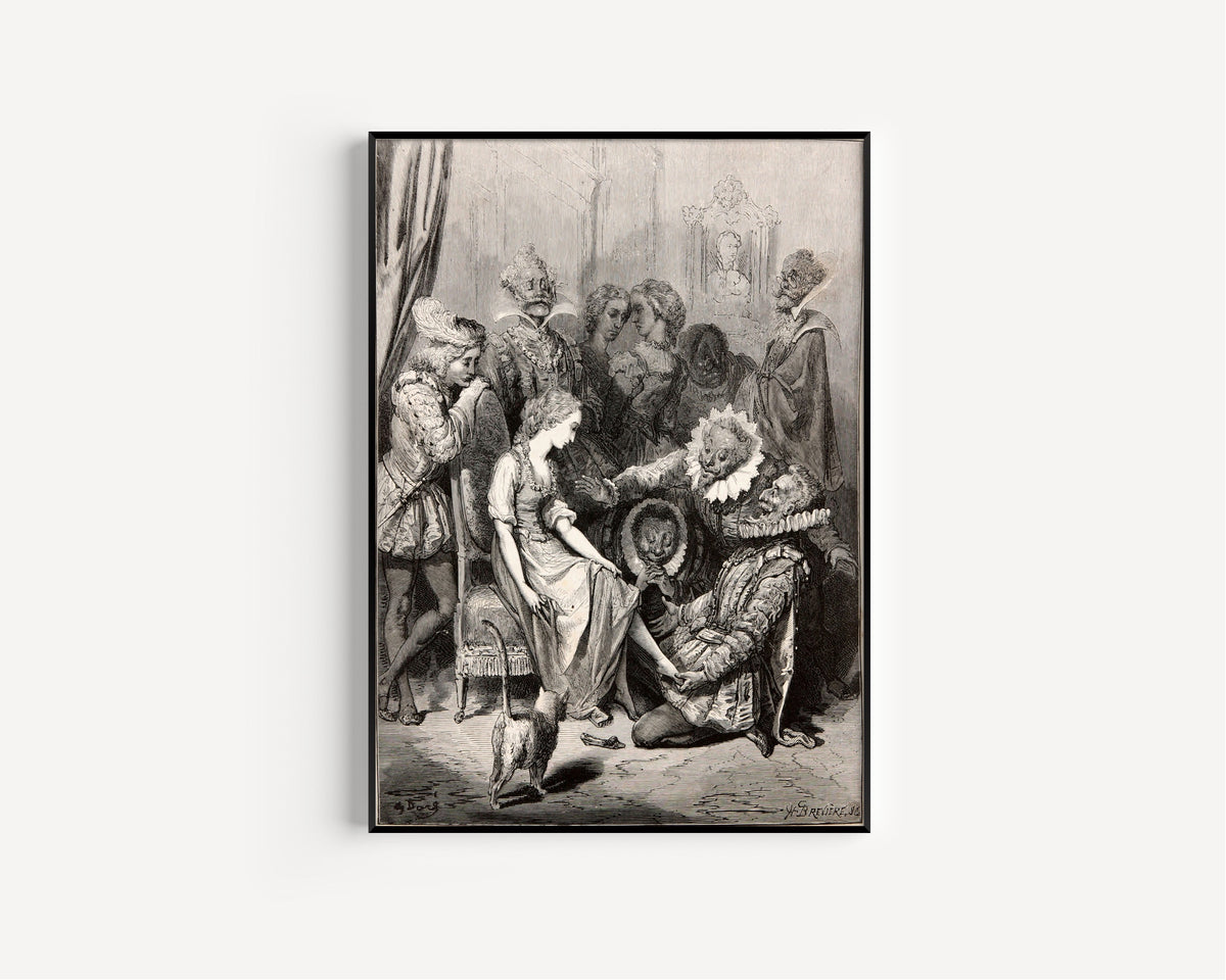 Gustave Doré — Cinderella: The Glass Slipper | Fairy Tale Illustration Print - 9ArtPrints