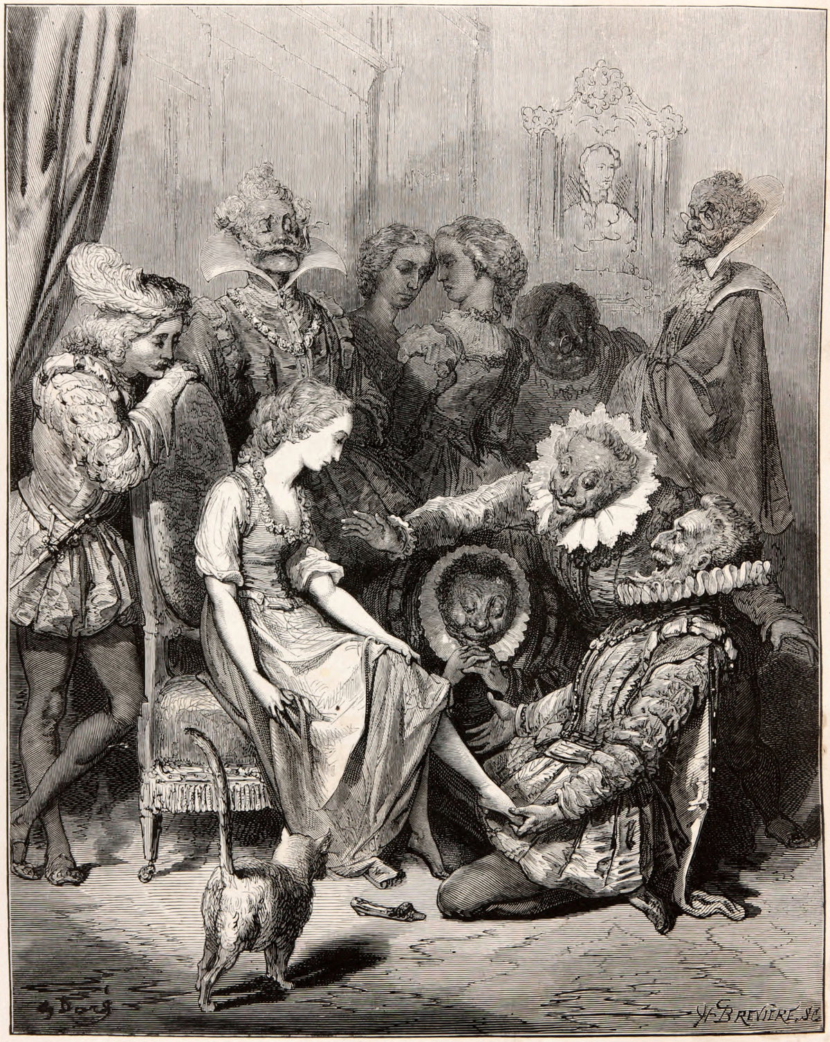 Gustave Doré — Cinderella: The Glass Slipper | Fairy Tale Illustration Print - 9ArtPrints