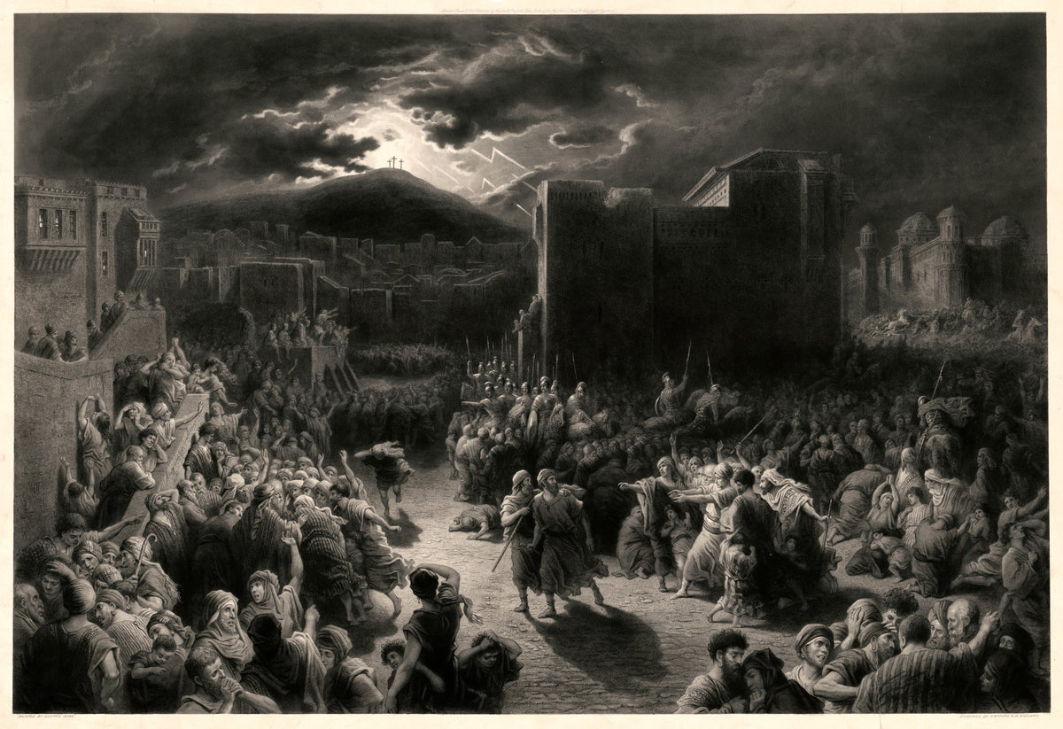 Gustave Doré — Crucifixion Scene in a Storm-lit Town | Fine Art Print - 9ArtPrints
