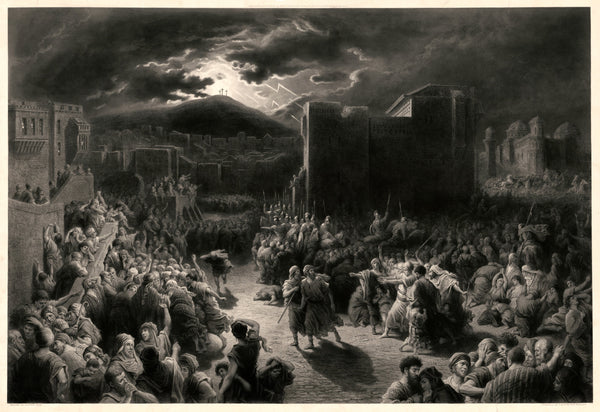 Gustave Doré — Crucifixion Scene in a Storm-lit Town | Fine Art Print