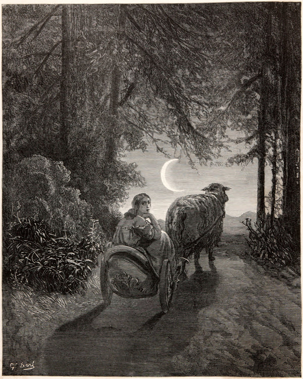 Gustave Doré — Donkey Skin: The Cart under the Crescent Moon | Fairy Tale Illustration Print