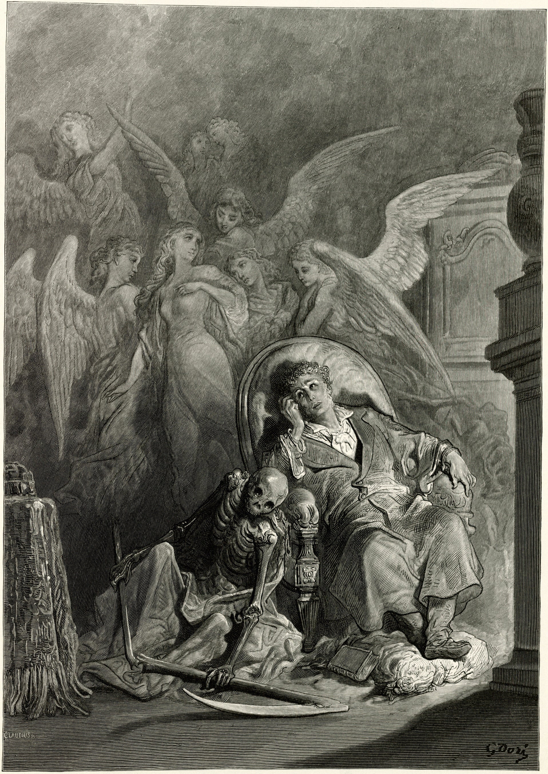 Gustave Doré — Eagerly I wished the morrow | Gothic Illustration Print - 9ArtPrints