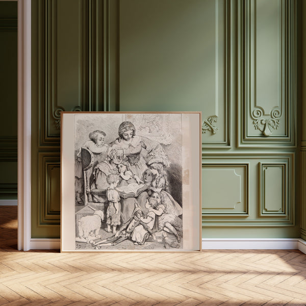Gustave Doré — Frontispiece: Reading the Tales | Fairy Tale Illustration Print