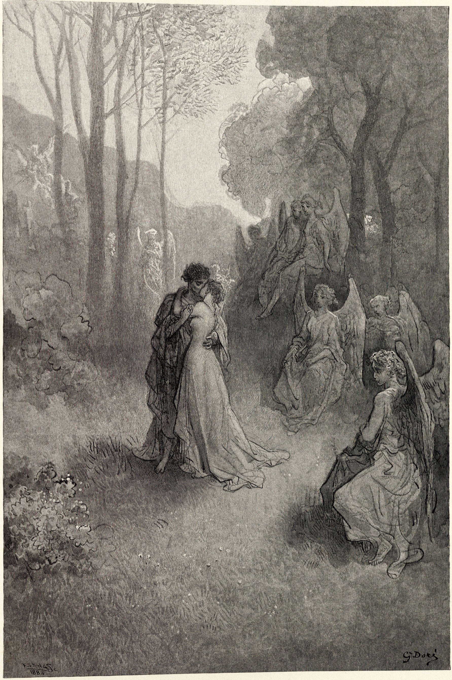 Gustave Doré — It shall clasp a sainted maiden whom the angels name Lenore | Gothic Illustration Print - 9ArtPrints