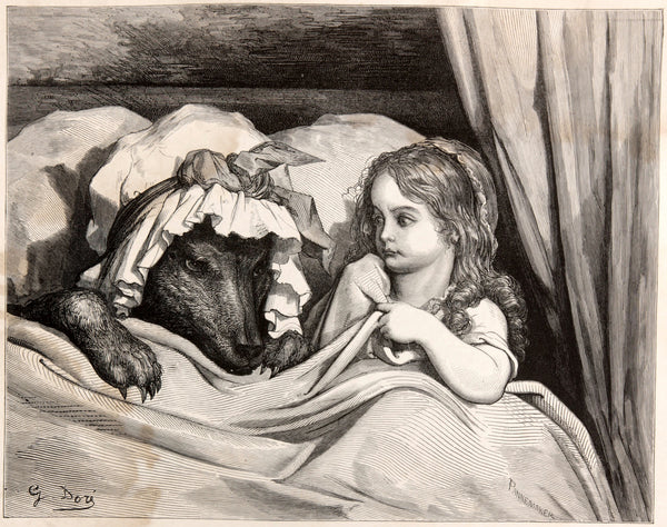 Gustave Doré — Little Red Riding Hood: In Bed with the Wolf | Fairy Tale Illustration Print
