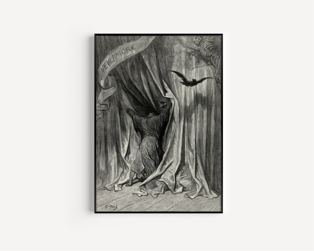 Gustave Doré — Nevermore (frontispiece) | Gothic Illustration Print - 9ArtPrints