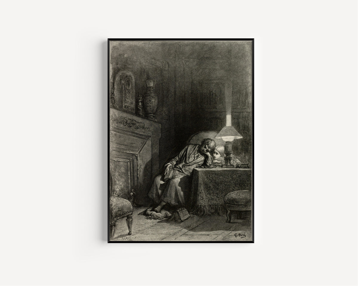 Gustave Doré — Once upon a midnight dreary | Gothic Illustration Print - 9ArtPrints