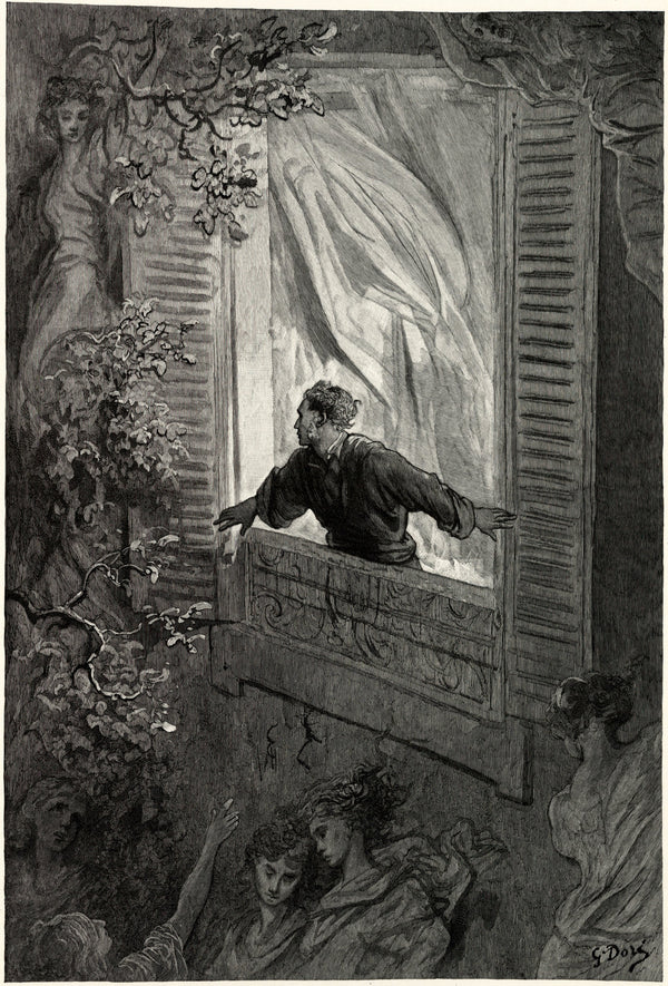 Gustave Doré — Open here I flung the shutter | Gothic Illustration Print