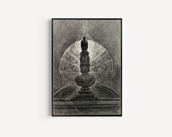 Gustave Doré — Perched upon a bust of Pallas | Gothic Illustration Print