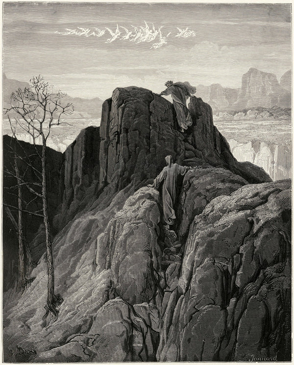 Gustave Doré — Purgatorio, Canto IV: The Ground Ask'd Help of Hands and Feet | Dante Illustration Print
