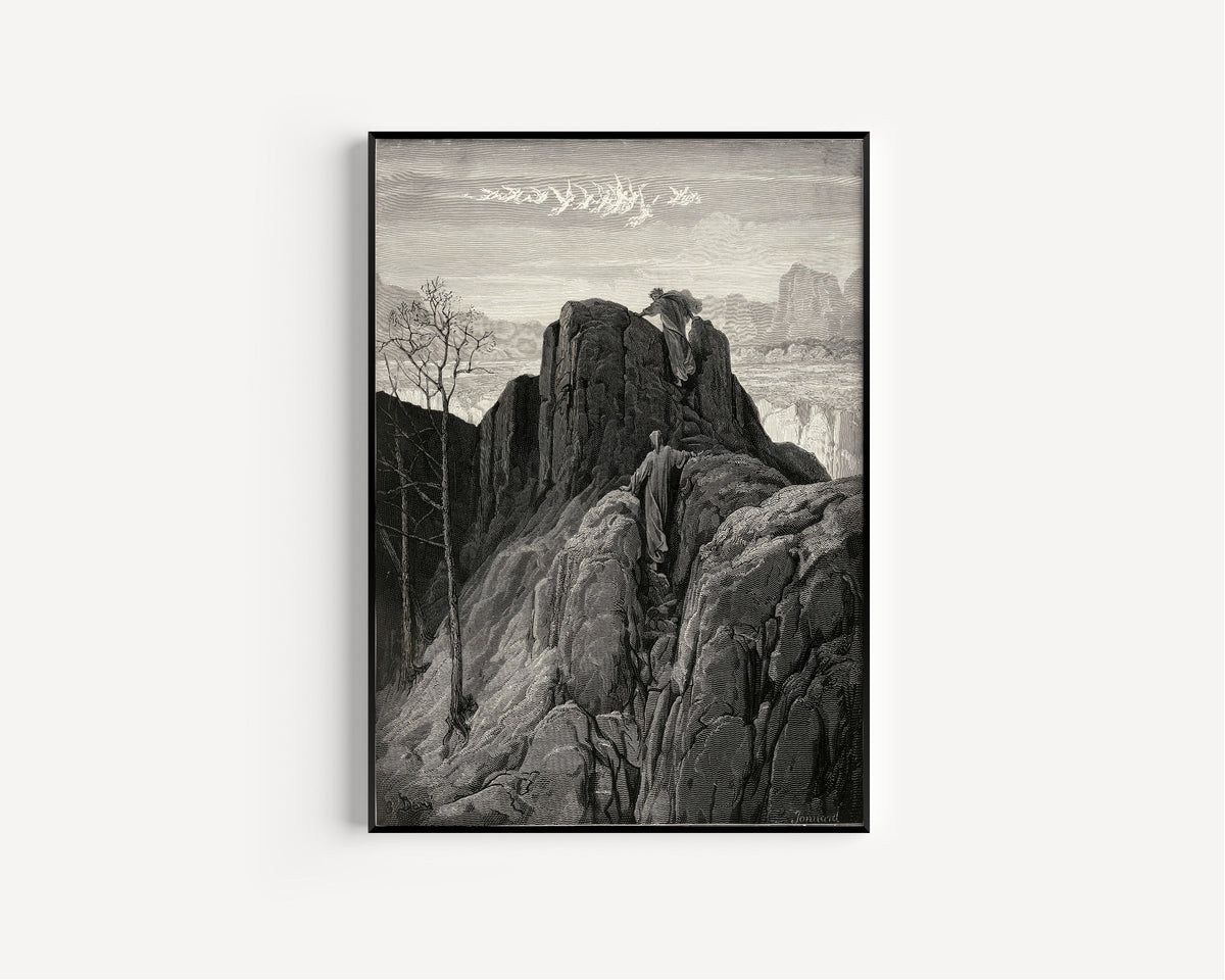 Gustave Doré — Purgatorio, Canto IV: The Ground Ask'd Help of Hands and Feet | Dante Illustration Print - 9ArtPrints