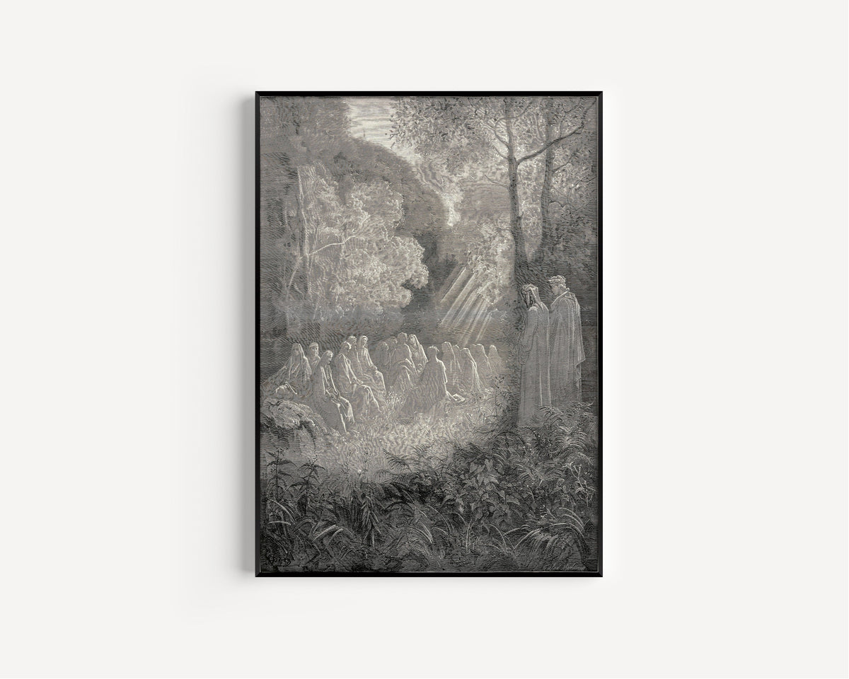 Gustave Doré — Purgatorio, Canto VII: Salve Regina in the Valley | Dante Illustration Print - 9ArtPrints