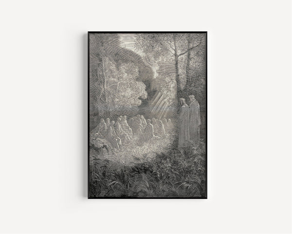 Gustave Doré — Purgatorio, Canto VII: Salve Regina in the Valley | Dante Illustration Print