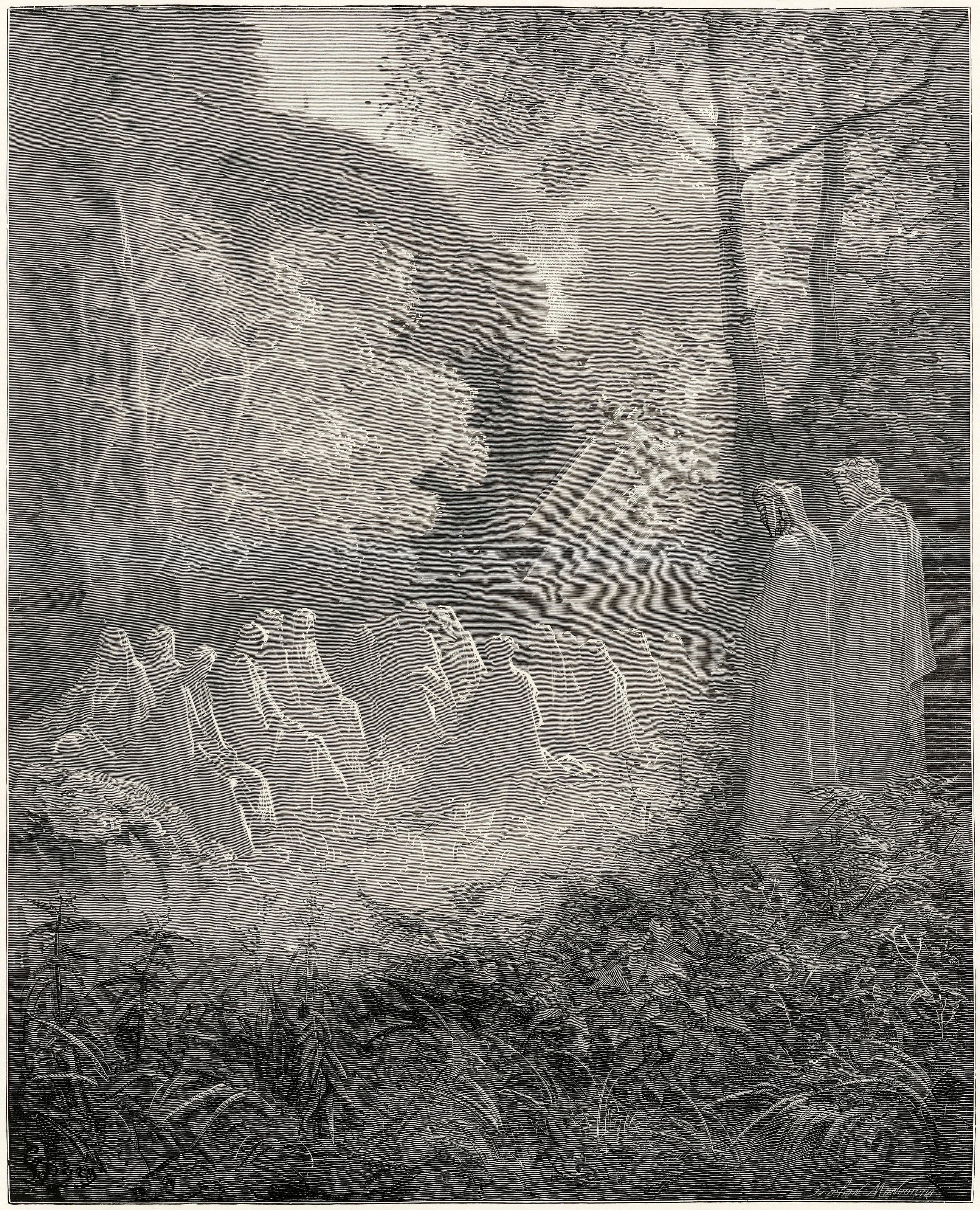 Gustave Doré — Purgatorio, Canto VII: Salve Regina in the Valley | Dante Illustration Print - 9ArtPrints