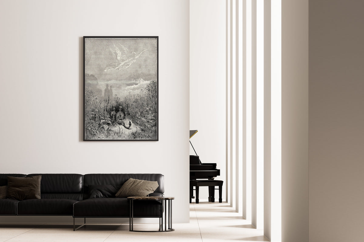 Gustave Doré — Purgatorio, Canto VIII: The Serpent Fled | Dante Illustration Print - 9ArtPrints