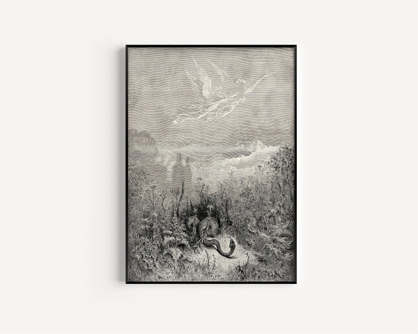 Gustave Doré — Purgatorio, Canto VIII: The Serpent Fled | Dante Illustration Print
